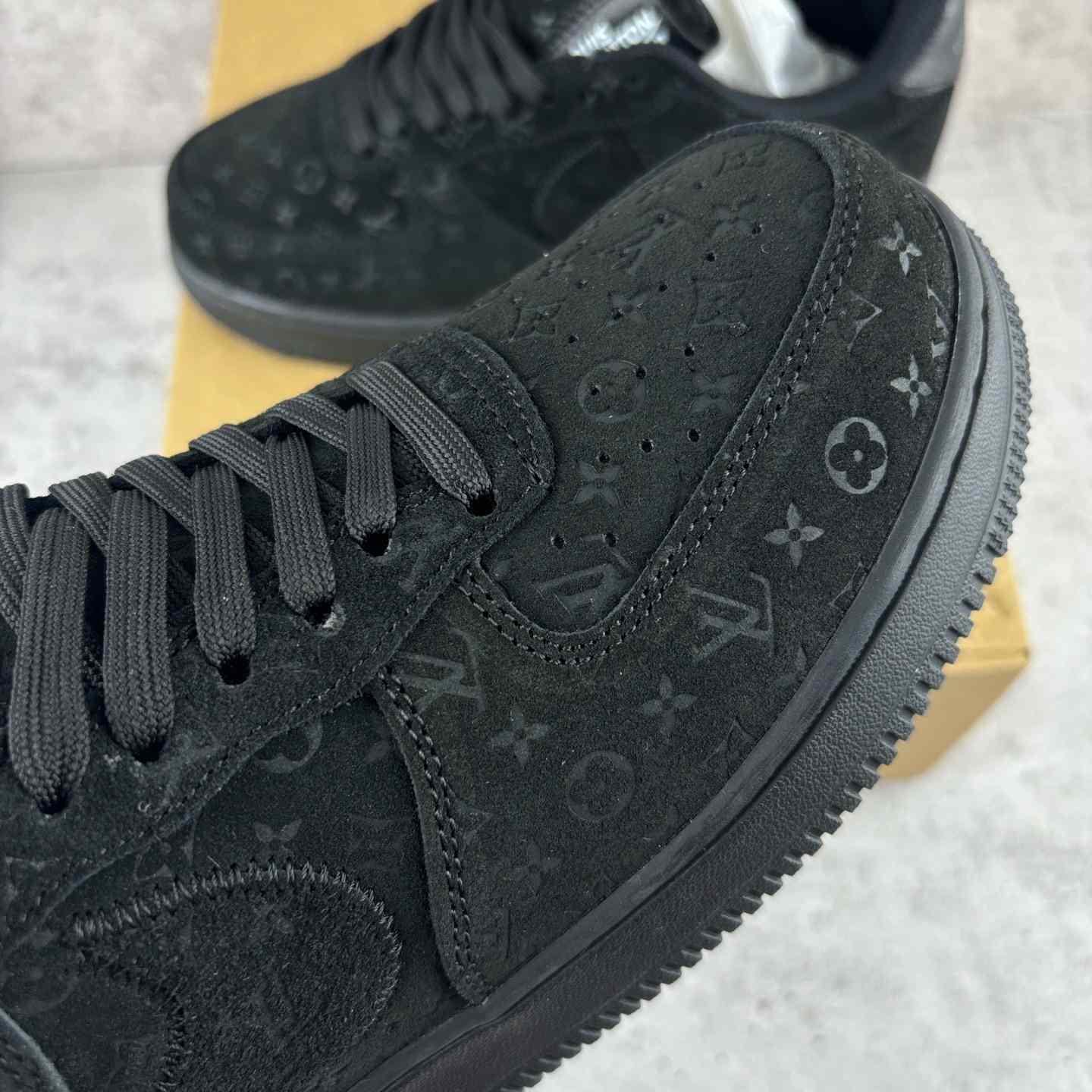 Nike x Louis Vuitton Air Force 1 Low 'Triple Black' - DesignerGu