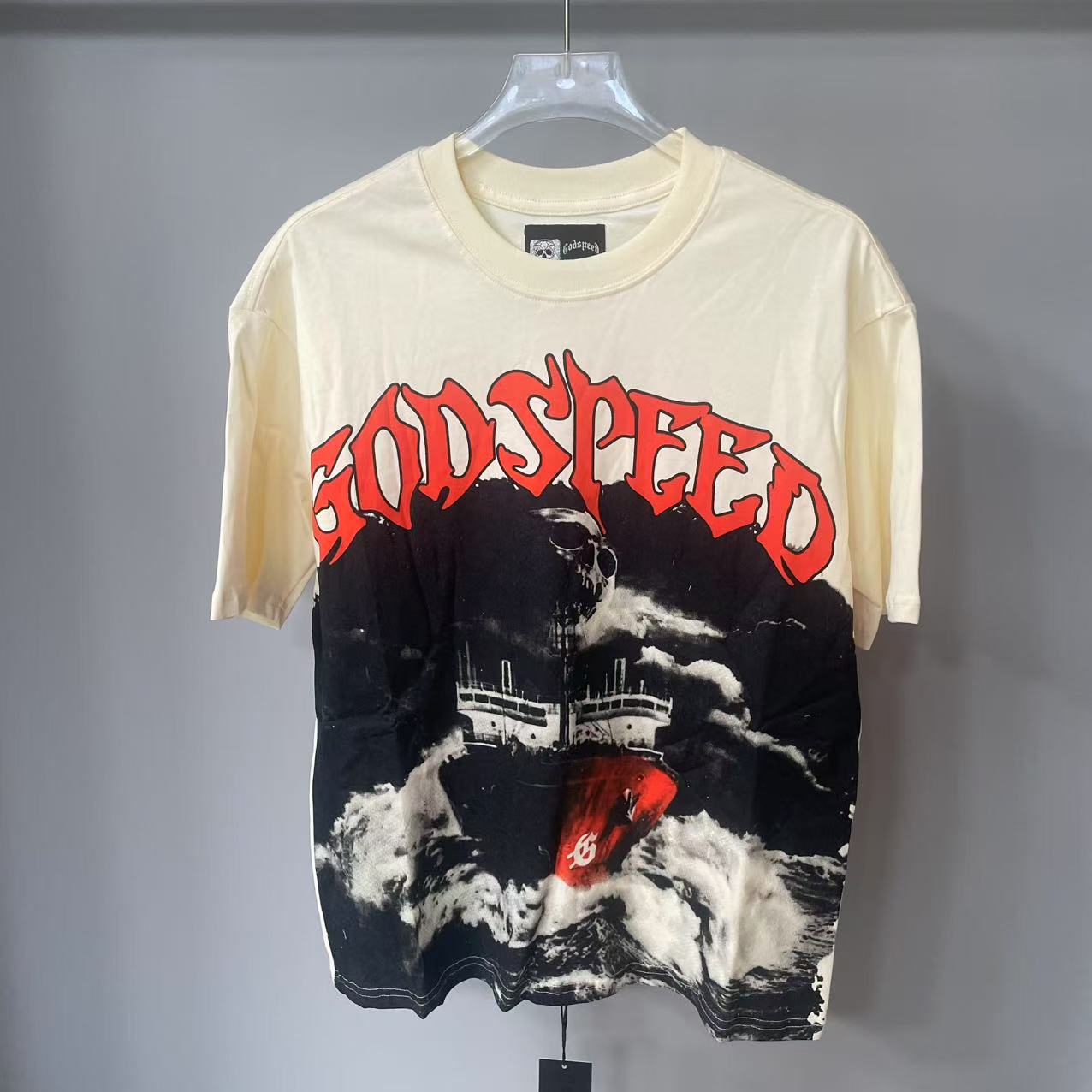 Godspeed Sea Sick T-shirt Bone Hombre - DesignerGu