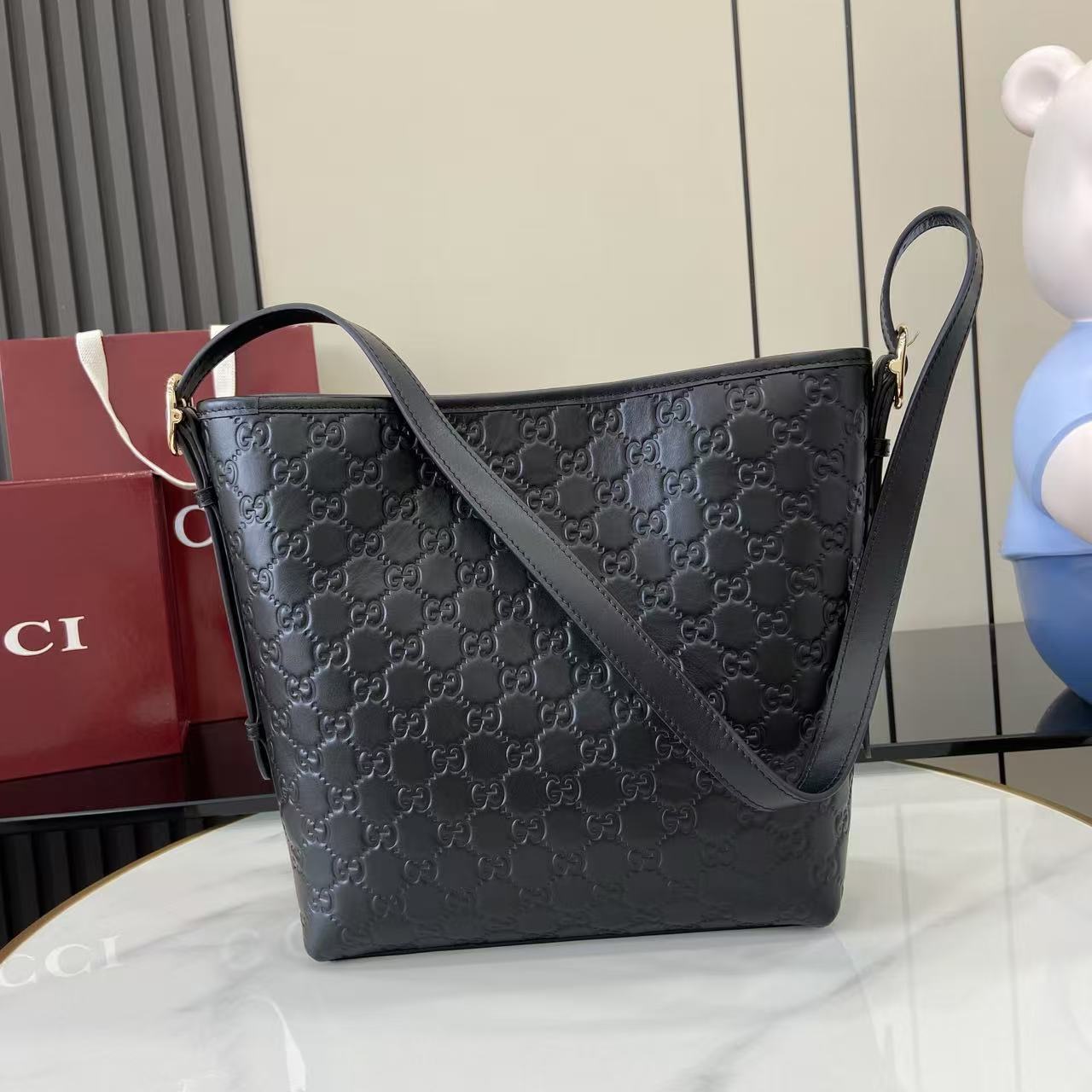 Gucci GG Emblem Small Shoulder Bag - DesignerGu