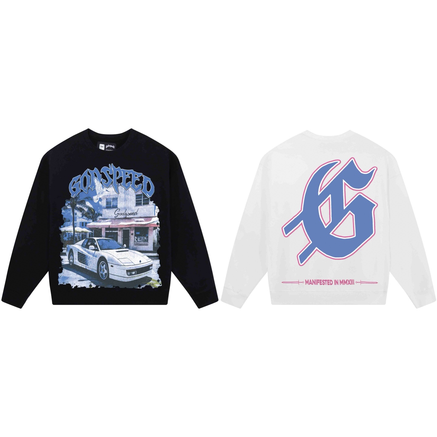 Godspeed Skeleton Urban Sports Car Print Sweatshirt - DesignerGu