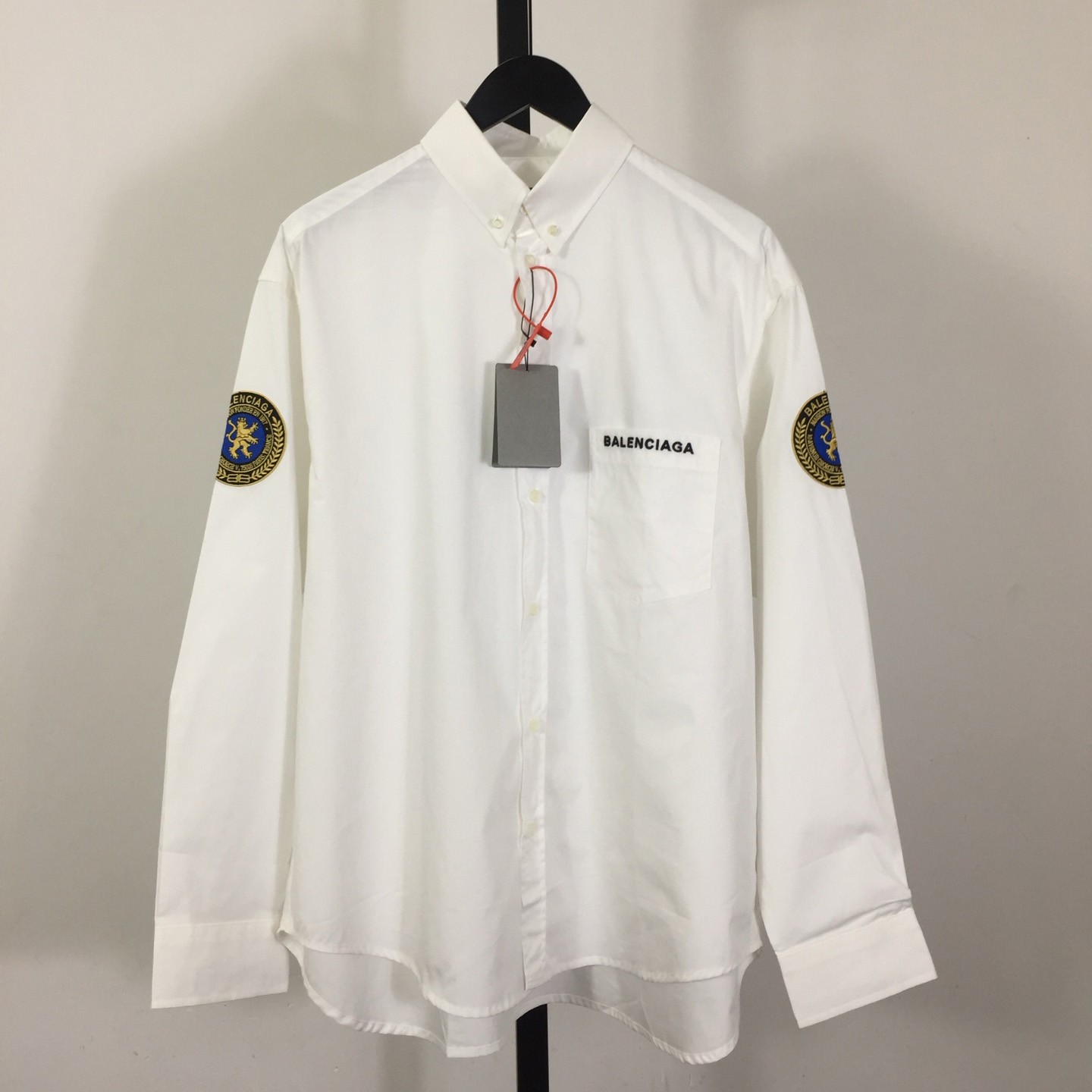 Balenciaga Logo-patch Cotton Shirt - DesignerGu