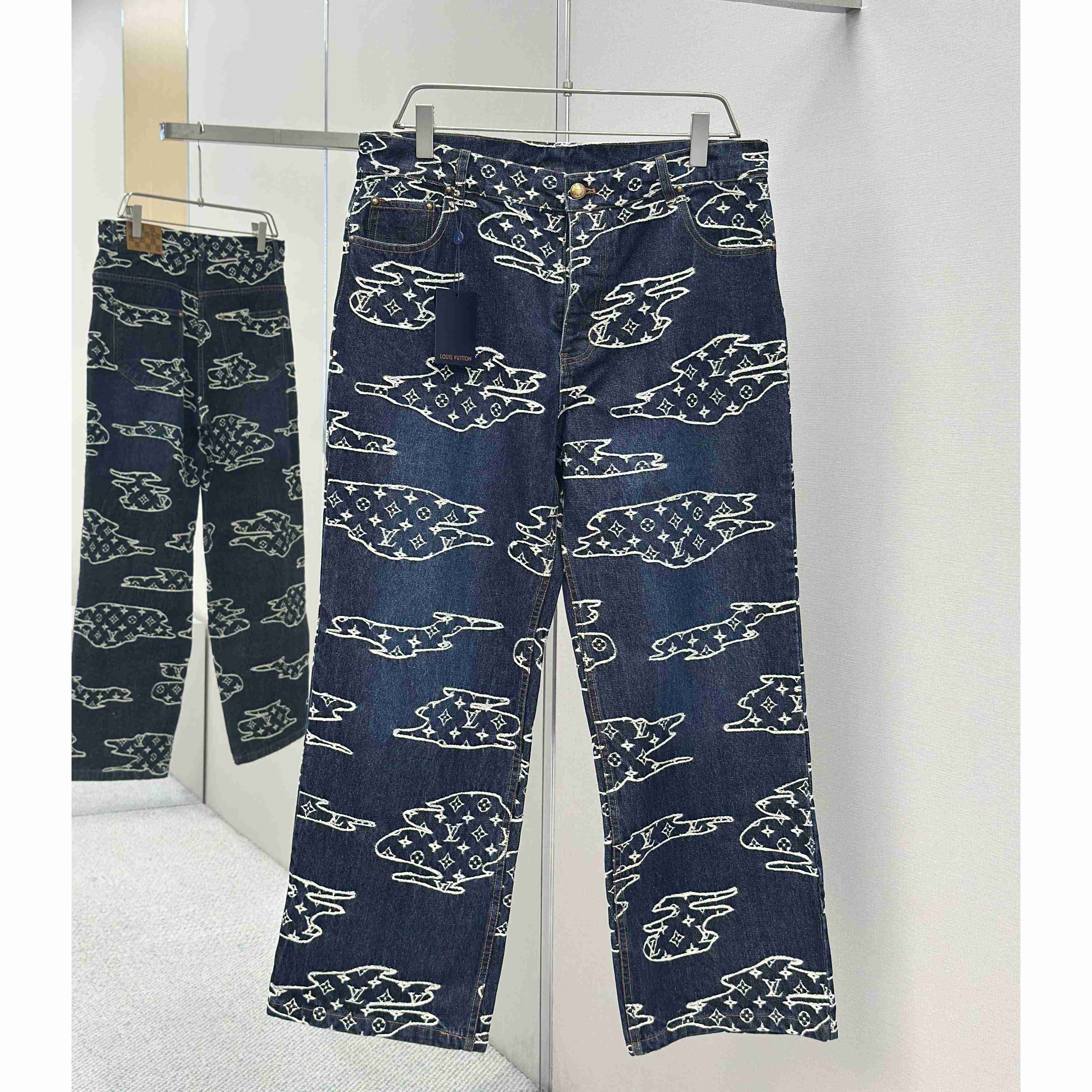 Louis Vuitton Monogram Denim Skate Pants   1AILUV - DesignerGu