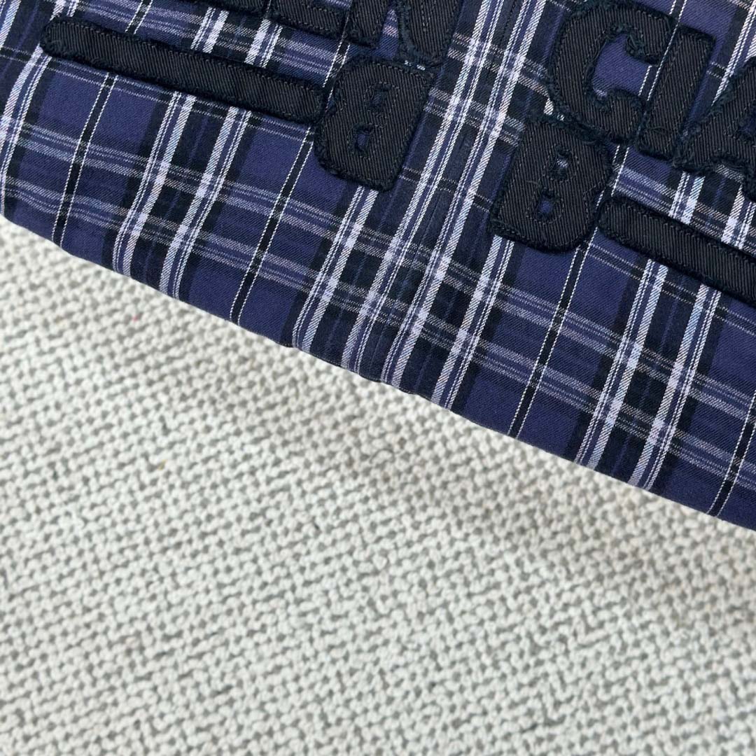 Balenciaga Logo Embroidered Hooded Check Jacket - DesignerGu