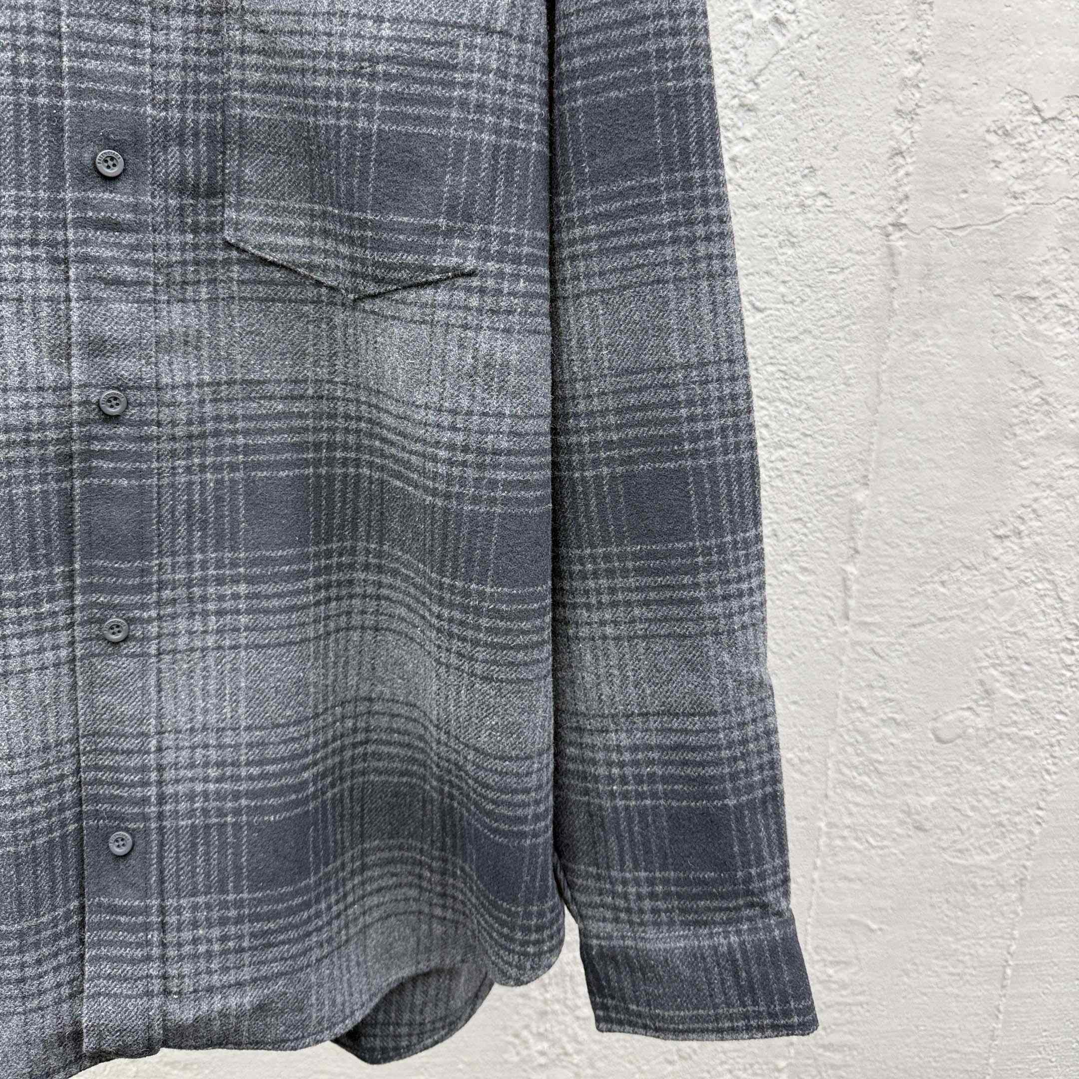 Balenciaga Oversized Shirt In Grey And Black Mix Wool Flannel - DesignerGu