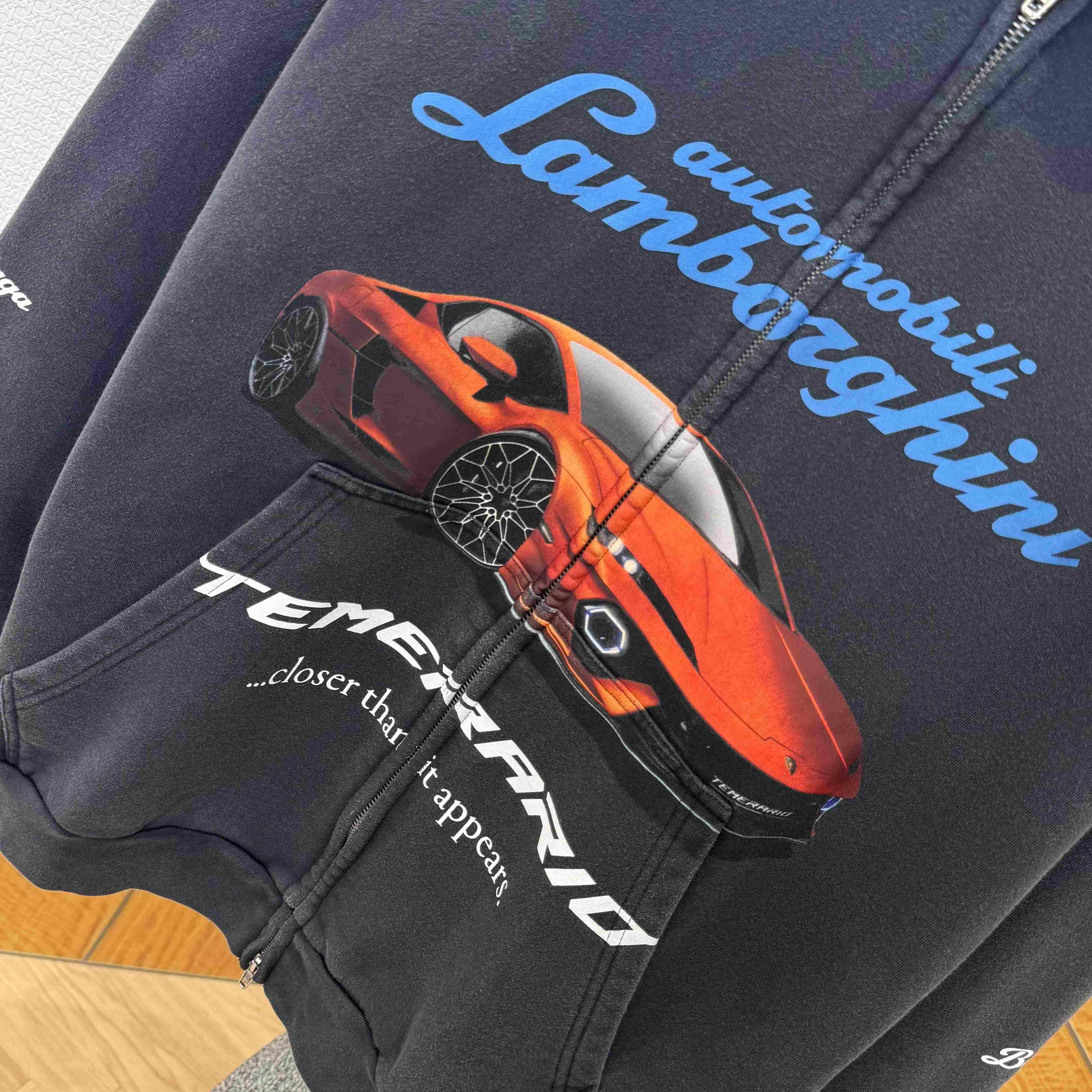 Balenciaga I Automobili Lamborghini Zip-Up Hoodie Small Fit - DesignerGu