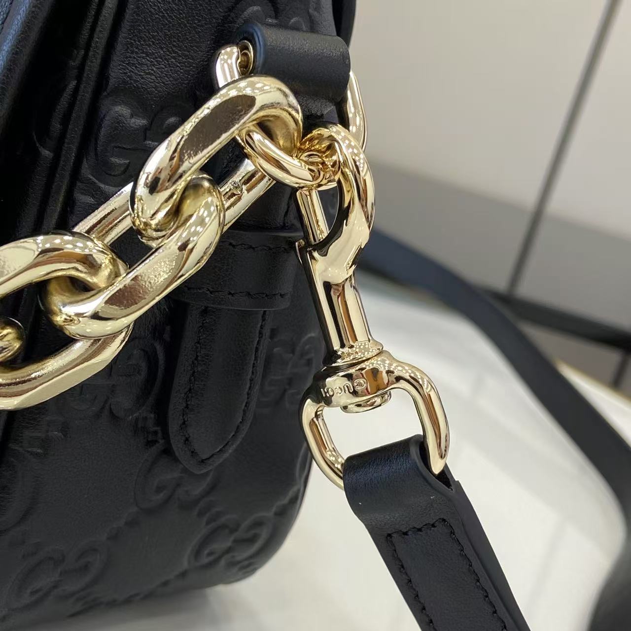 Gucci GG Emblem Small Shoulder Bag - DesignerGu