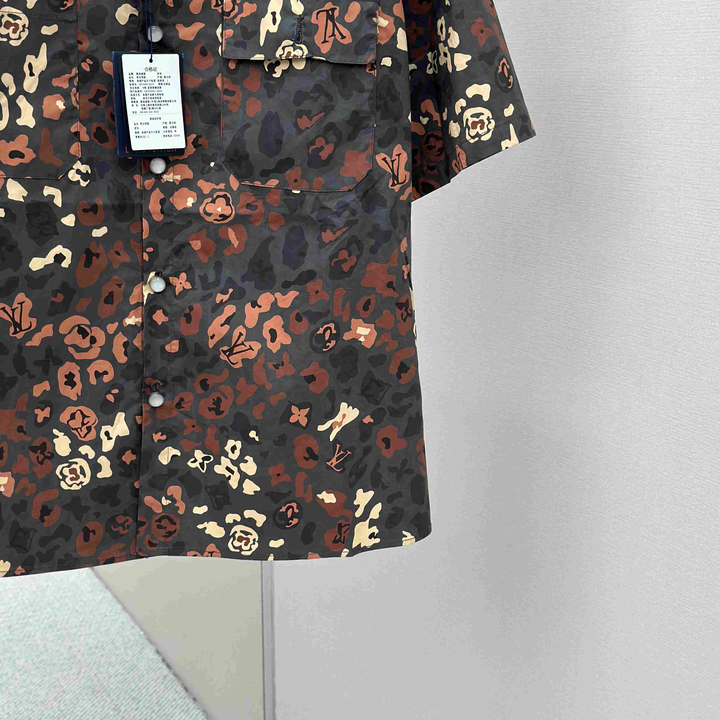 Louis Vuitton Printed Short-Sleeved Workwear Shirt   1AIMGT - DesignerGu