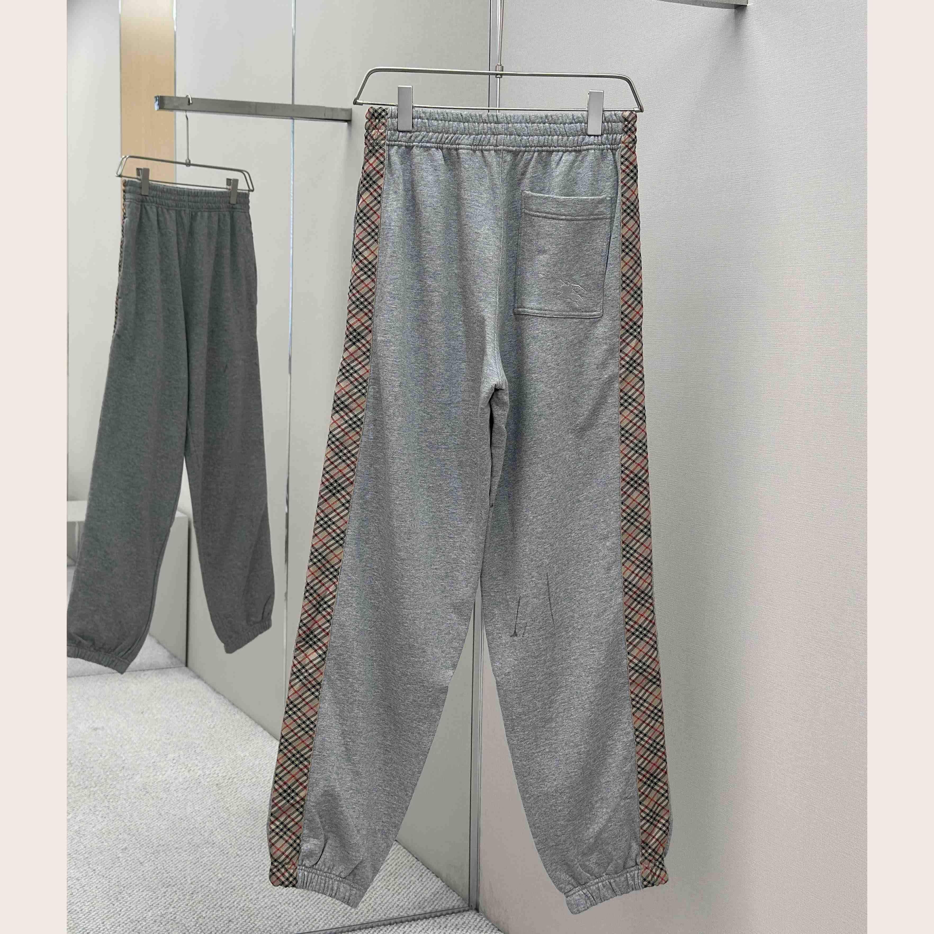 Burberry Check Trim Cotton Jogging Pants - DesignerGu