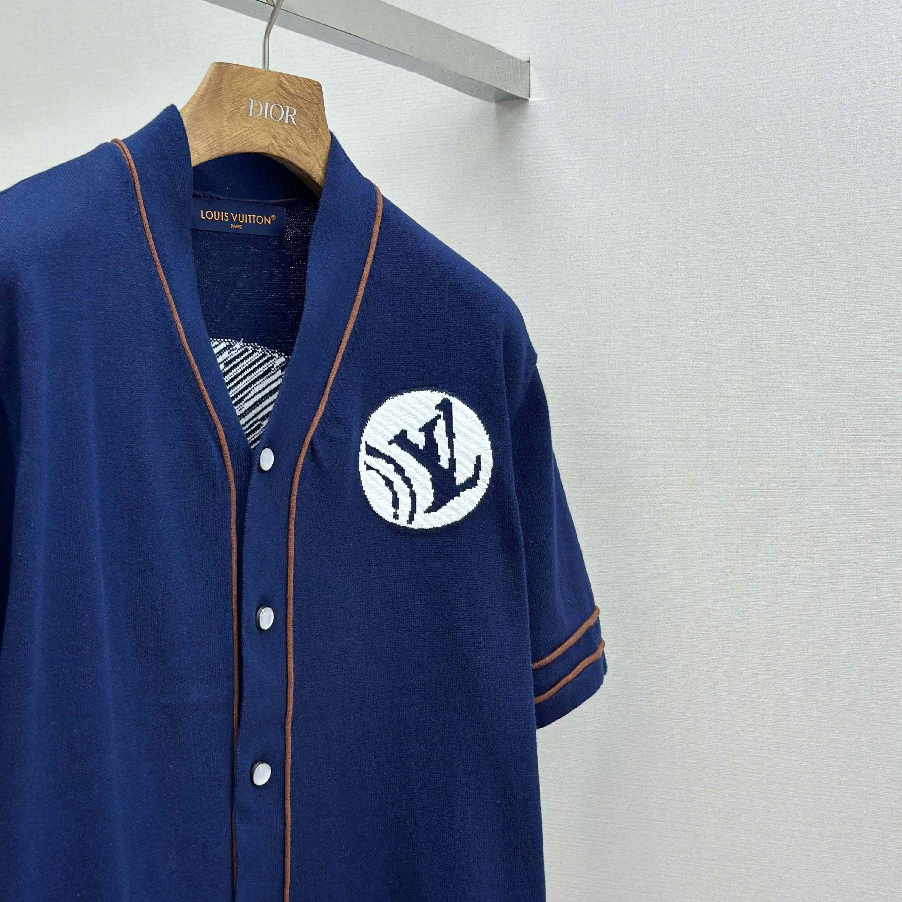 Louis Vuitton Knitted Short-Sleeved Baseball Shirt   1AIMCR - DesignerGu