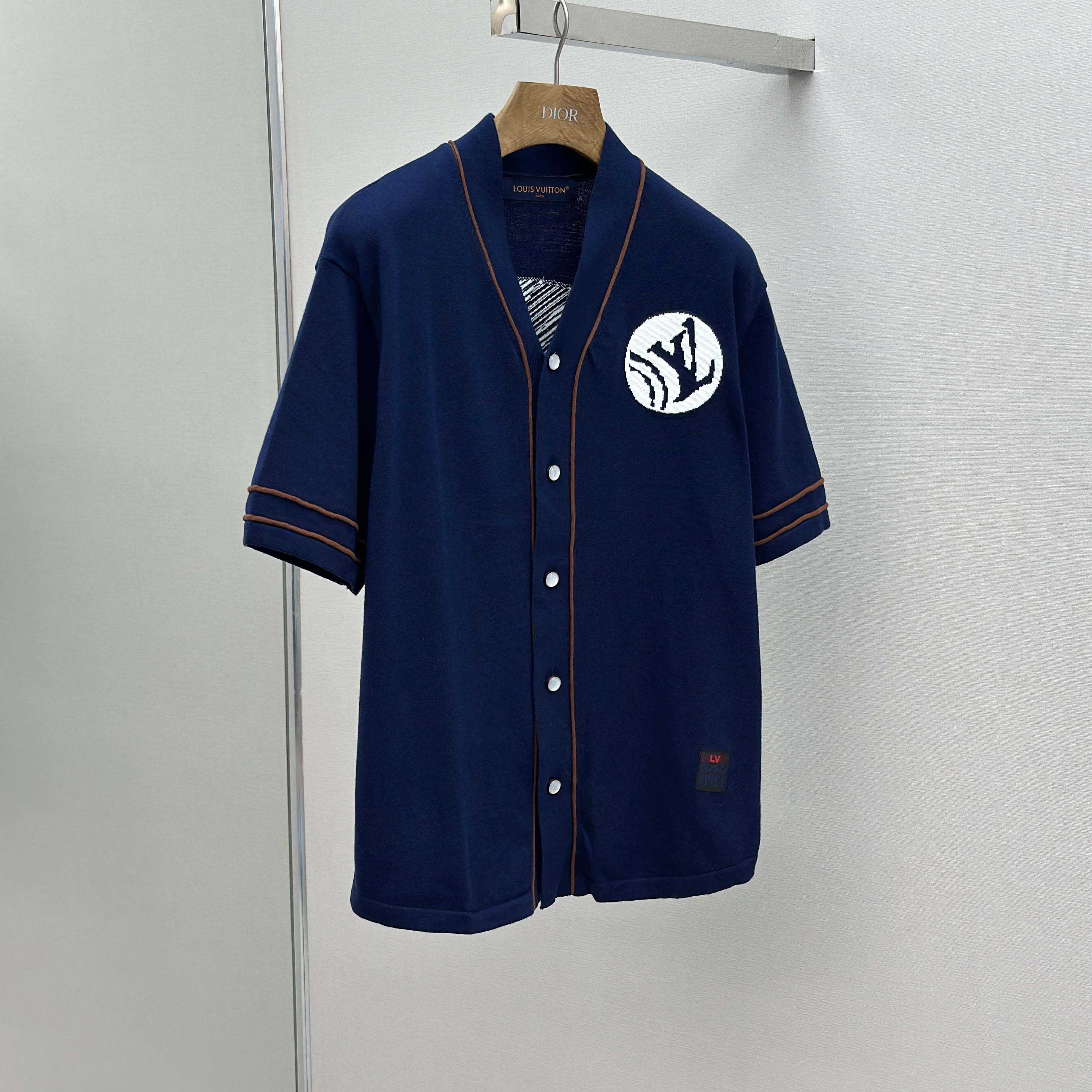 Louis Vuitton Knitted Short-Sleeved Baseball Shirt   1AIMCR - DesignerGu