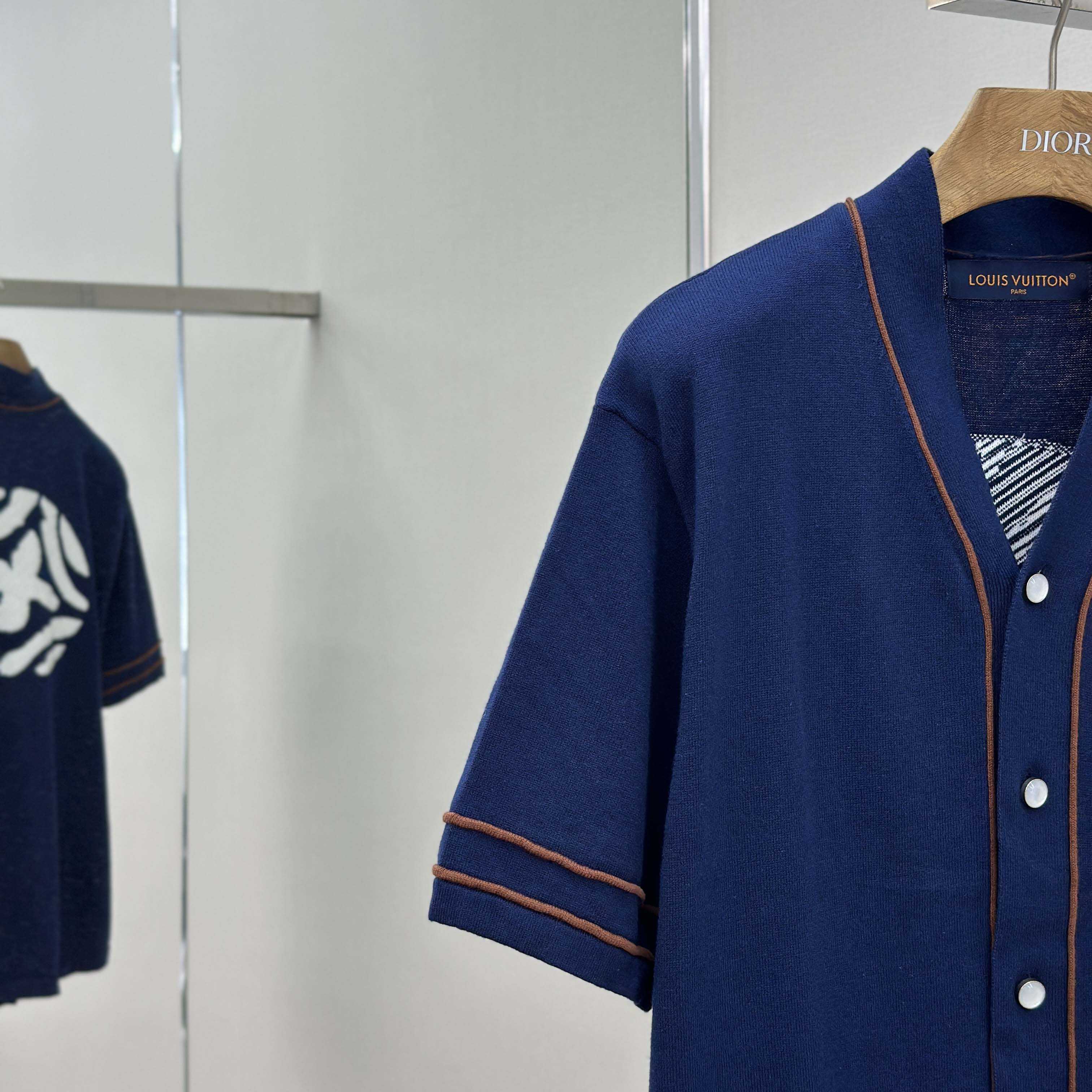 Louis Vuitton Knitted Short-Sleeved Baseball Shirt   1AIMCR - DesignerGu