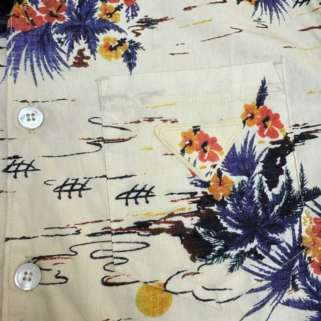 Prada Printed Cotton Bowling Shirt - DesignerGu