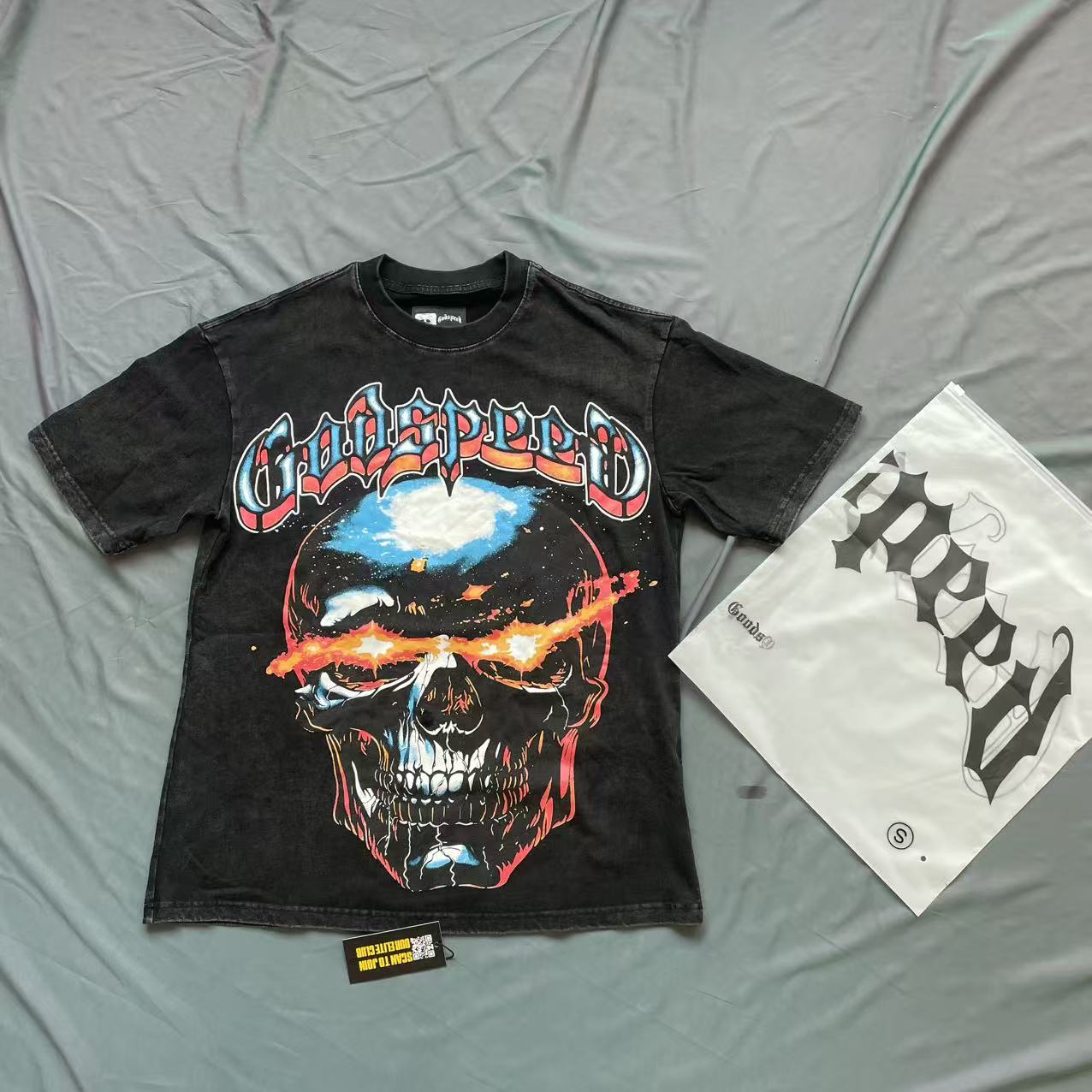 Godspeed Galaxsee Grey Wash Godspeed Tee - DesignerGu