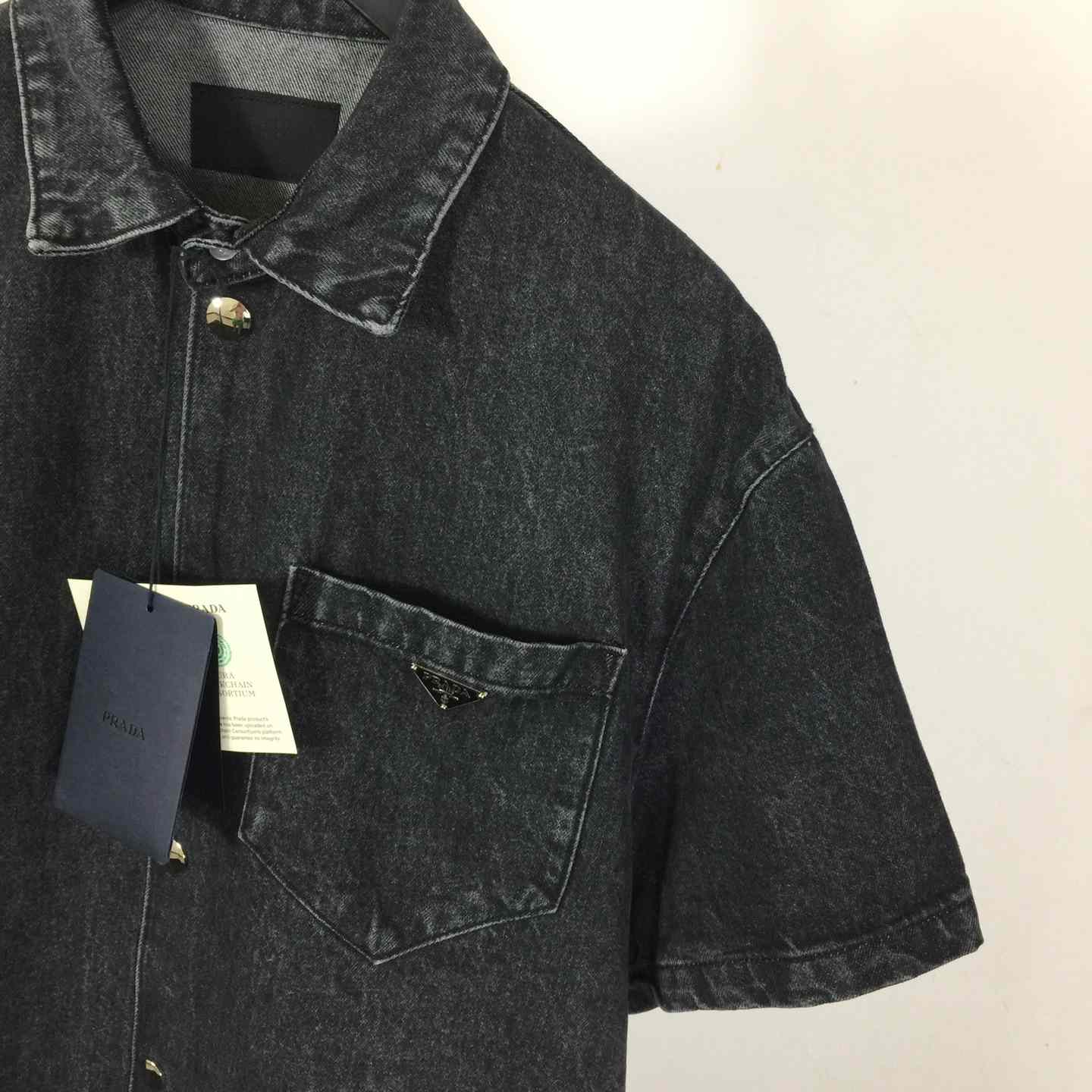 Prada Logo Denim Shirt - DesignerGu