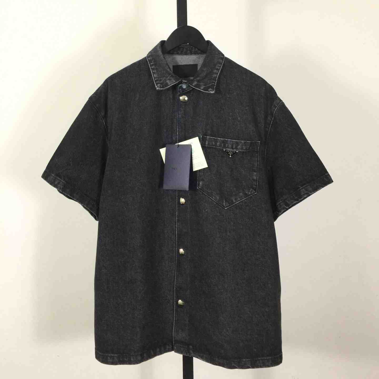 Prada Logo Denim Shirt - DesignerGu
