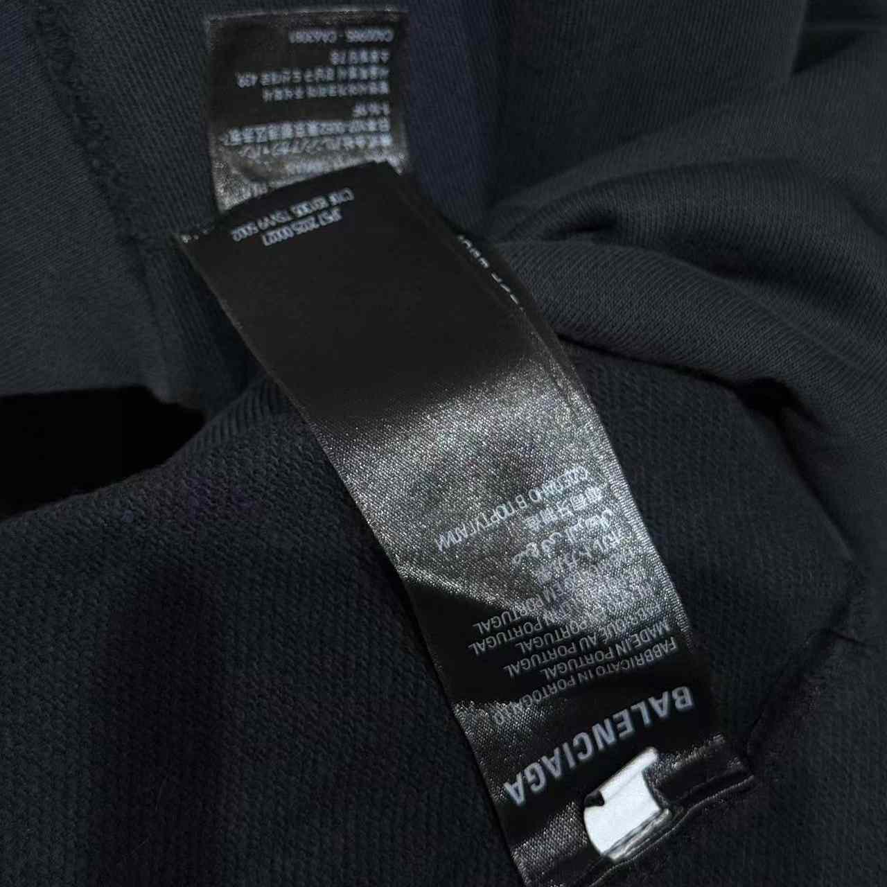 Balenciaga Security Tape Logo Large Zip-Up Hoodie In Faded Washed Black And Red Dry Fleece - DesignerGu