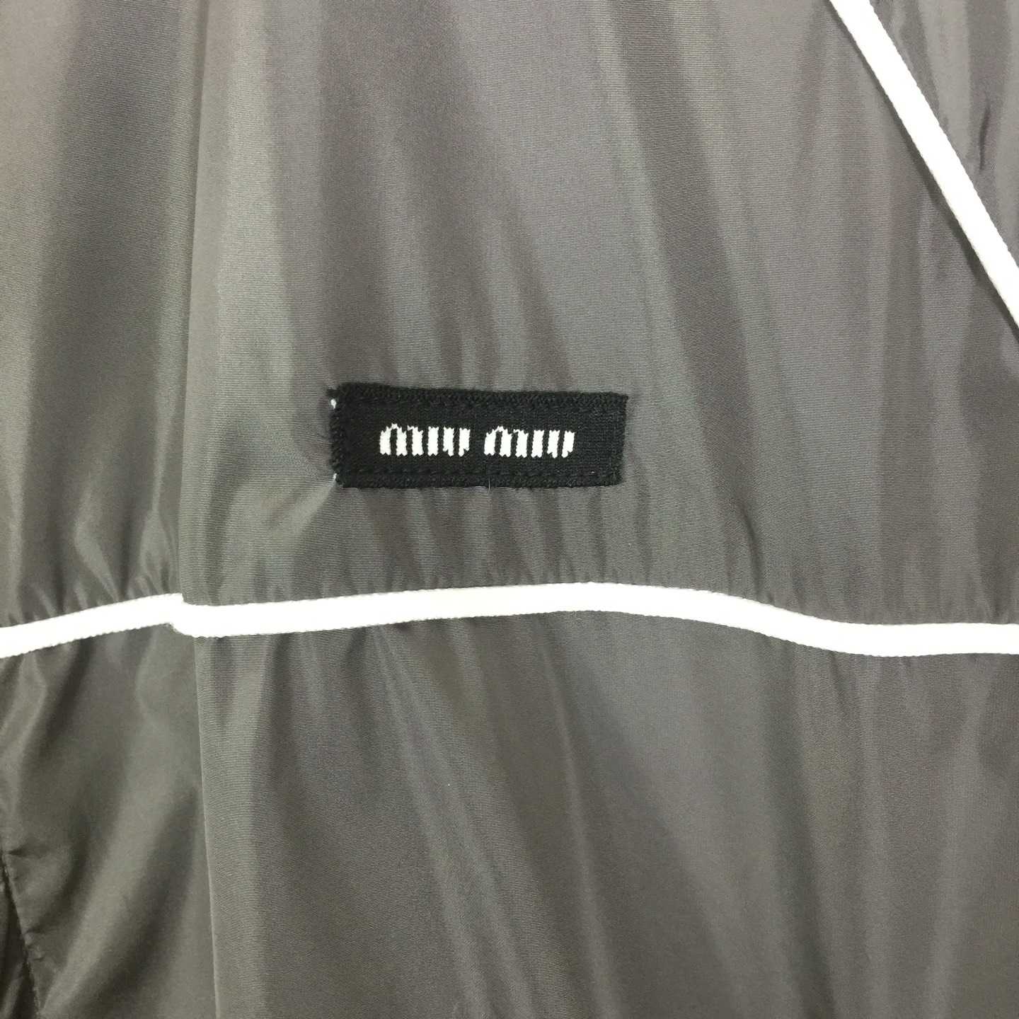 Miu Miu Aluminum Technical Silk Zipper Blouson Jacket - DesignerGu