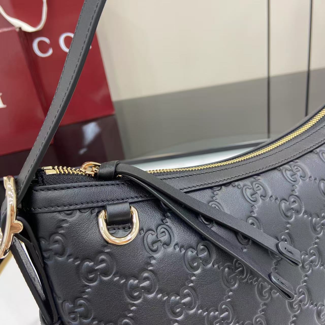 Gucci GG Emblem Medium Shoulder Bag - DesignerGu