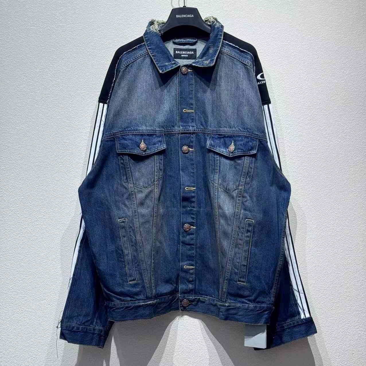 Balenciaga Cut-Up Tracksuit Jacket In Blue - DesignerGu