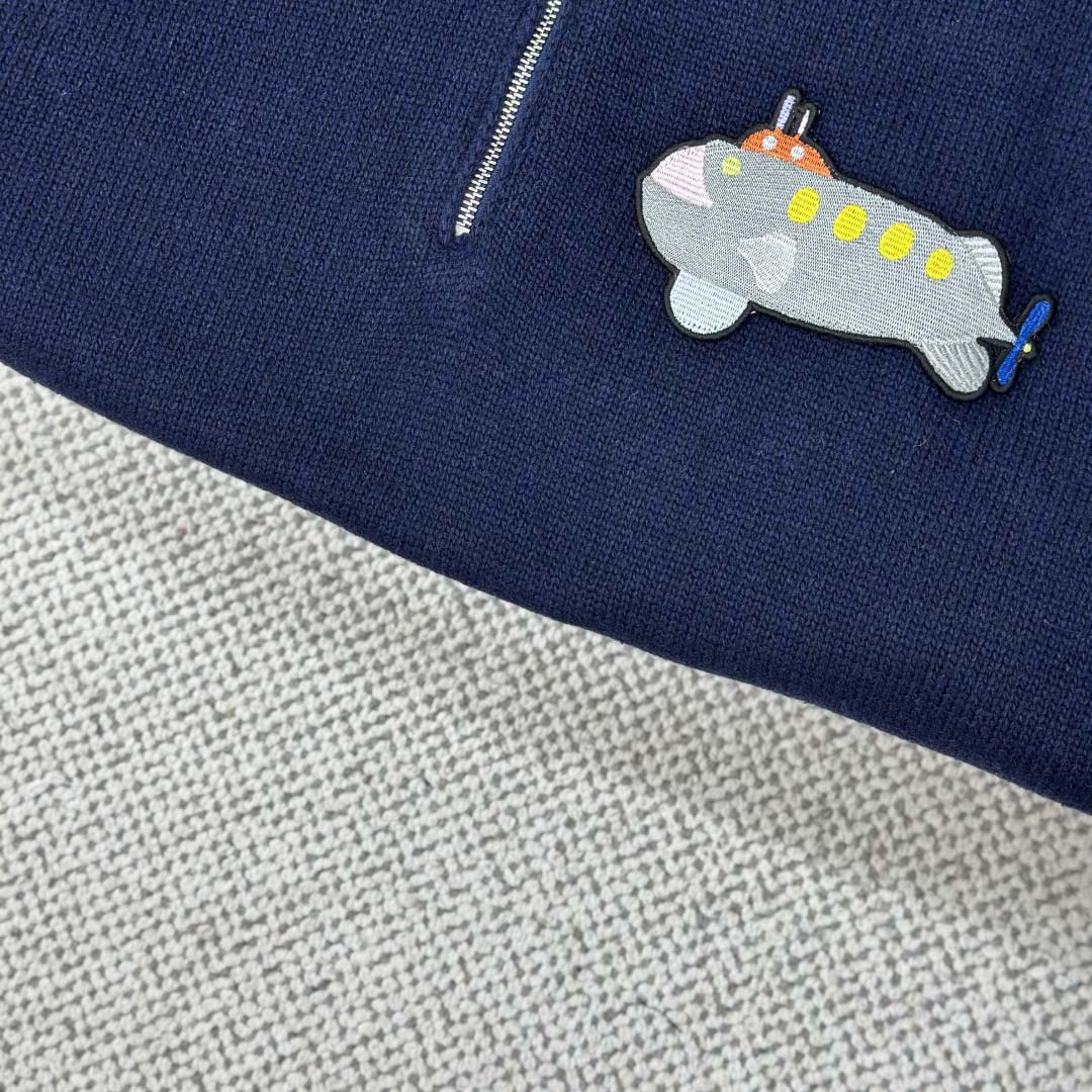 Loewe Zip-up sweater In Wool Blue - DesignerGu