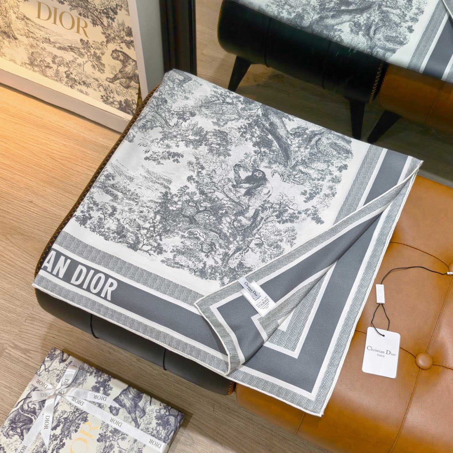 Dior Toile de Jouy Sauvage 90 Square Scarf  - DesignerGu