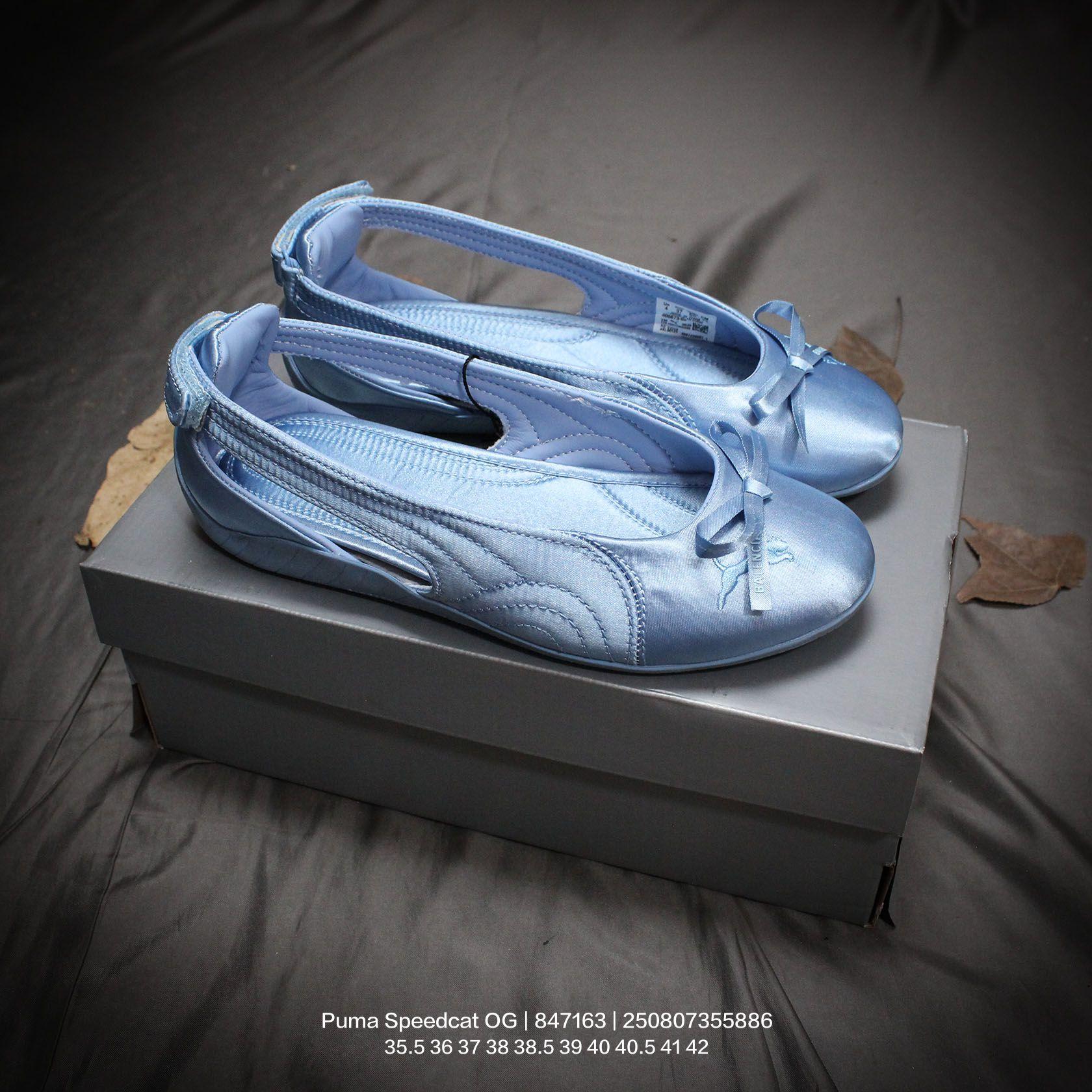 Balenciaga Speedcat Ballet Satin Balenciaga In Light Blue Satin - DesignerGu