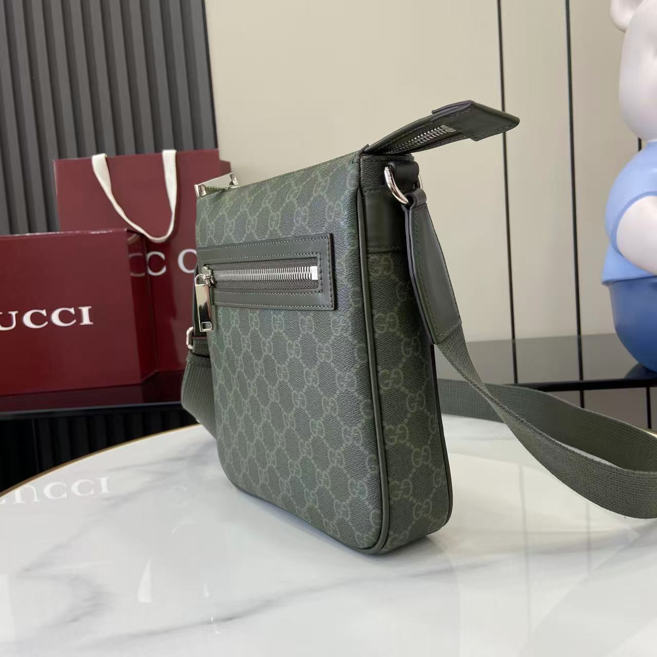 Gucci GG Monogram Small Messenger Bag - DesignerGu