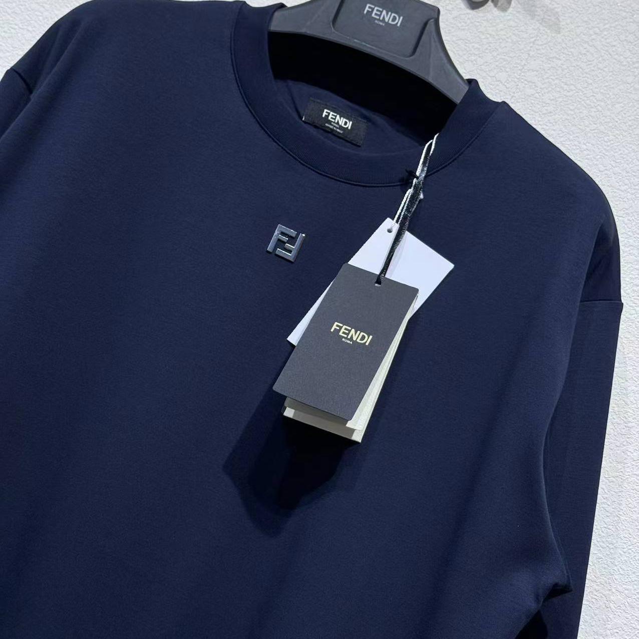Fendi Blue Cotton T-shirt - DesignerGu