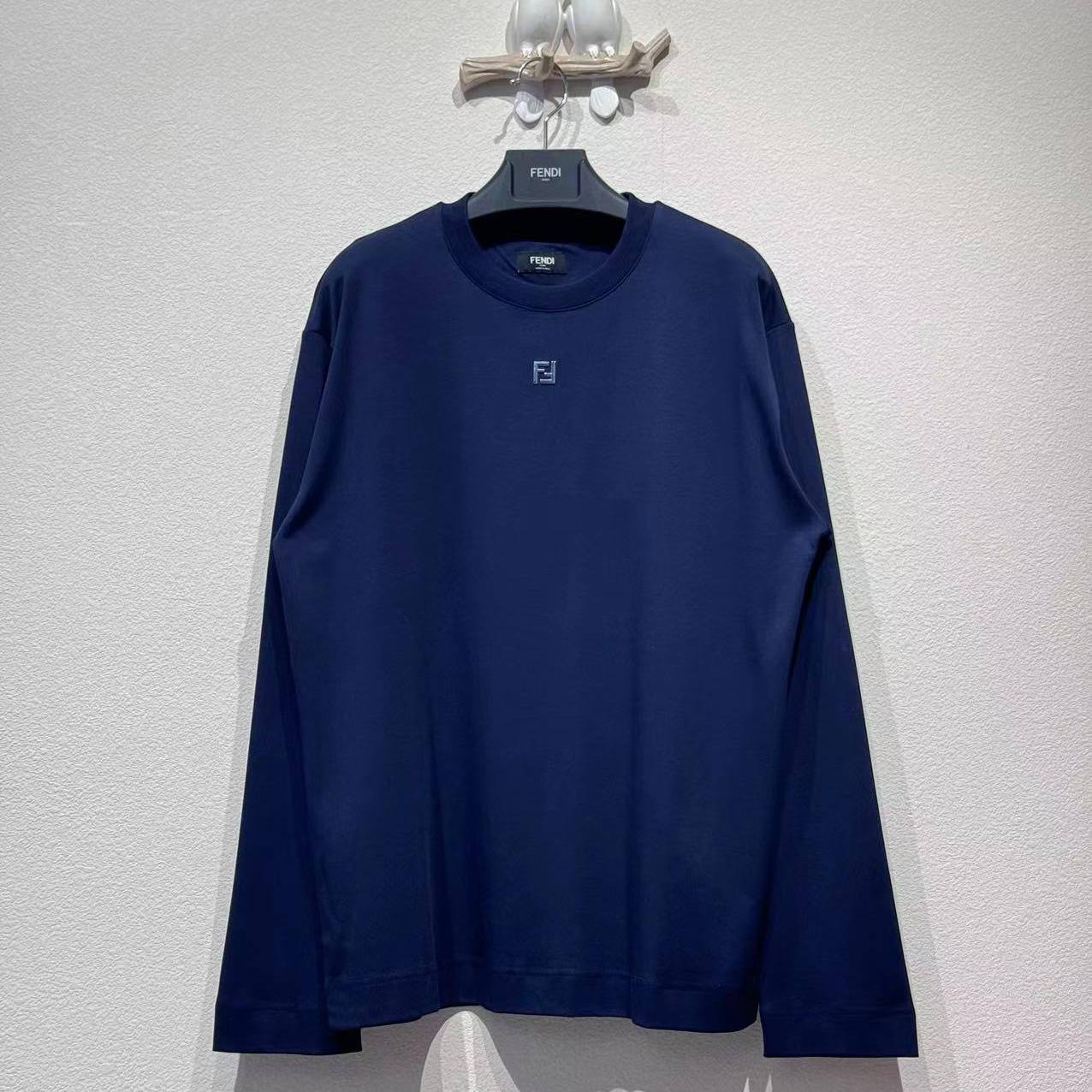 Fendi Blue Cotton T-shirt - DesignerGu
