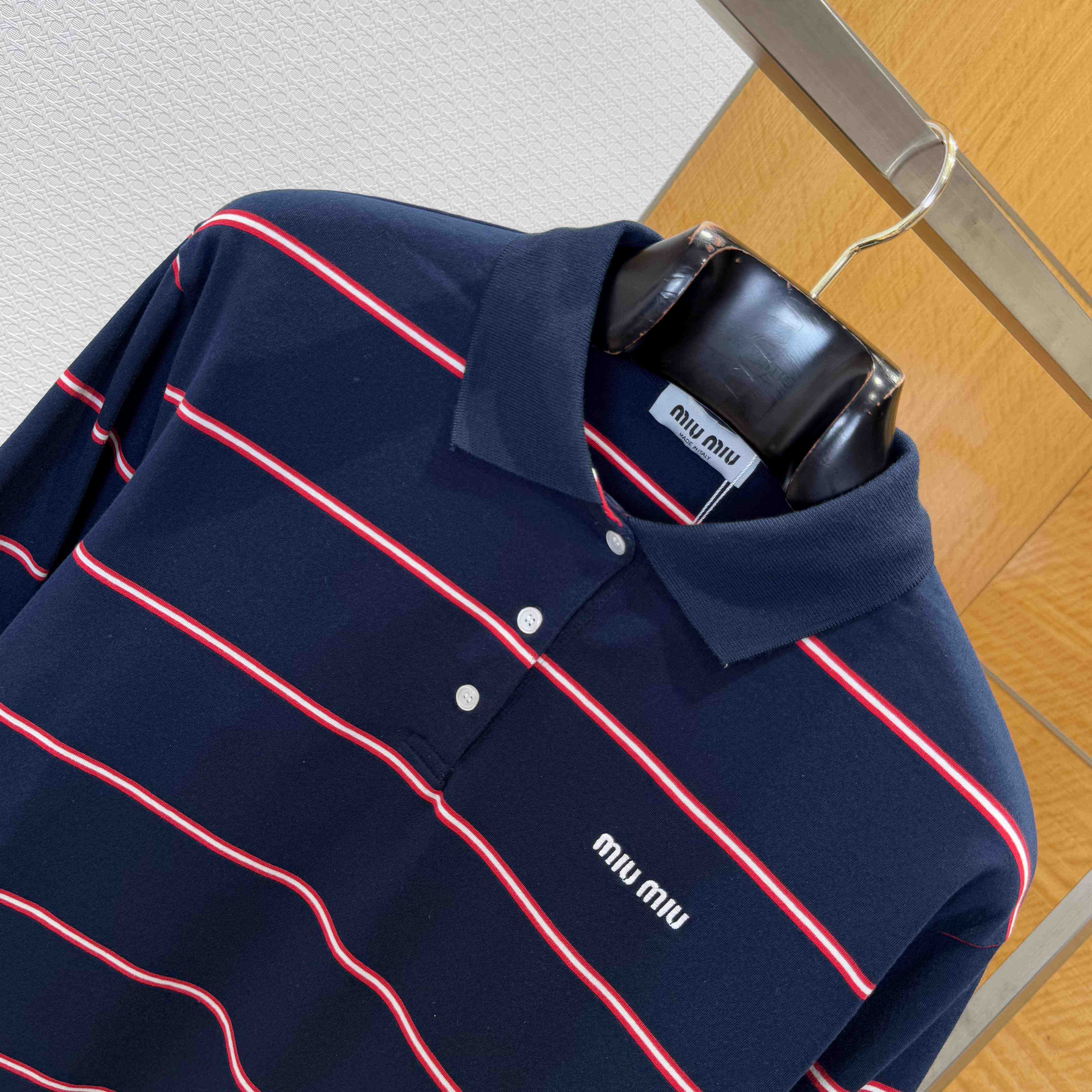 Miu Miu Cotton Polo Shirt - DesignerGu