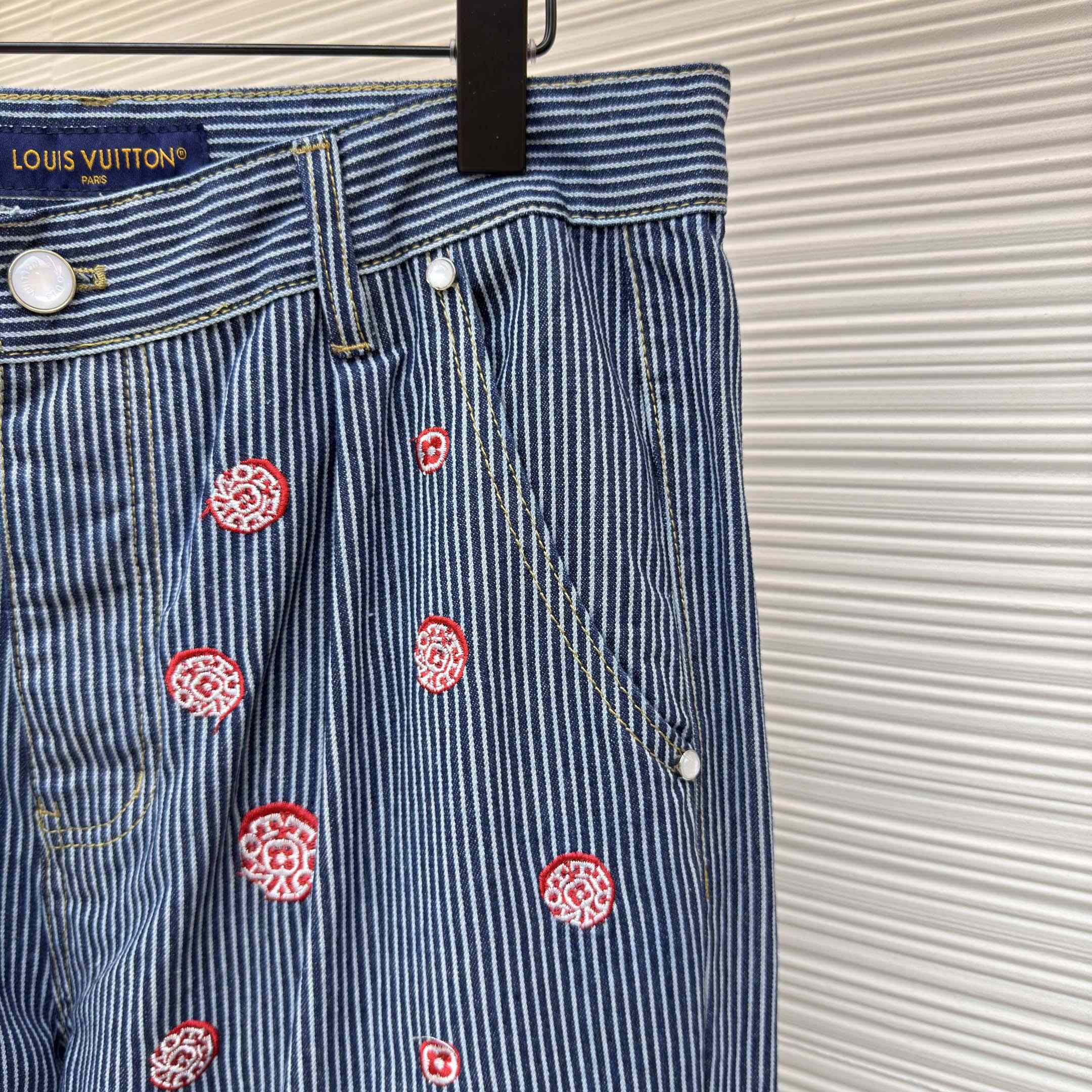 Louis Vuitton Embellished Striped Pants - DesignerGu