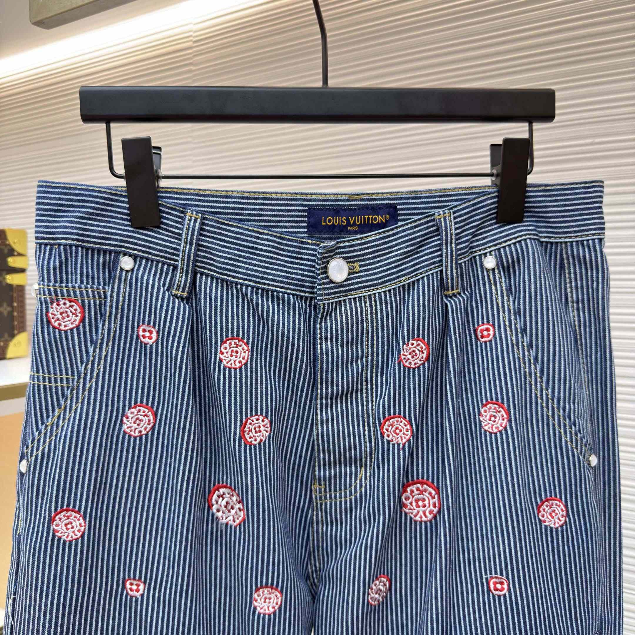 Louis Vuitton Embellished Striped Pants - DesignerGu