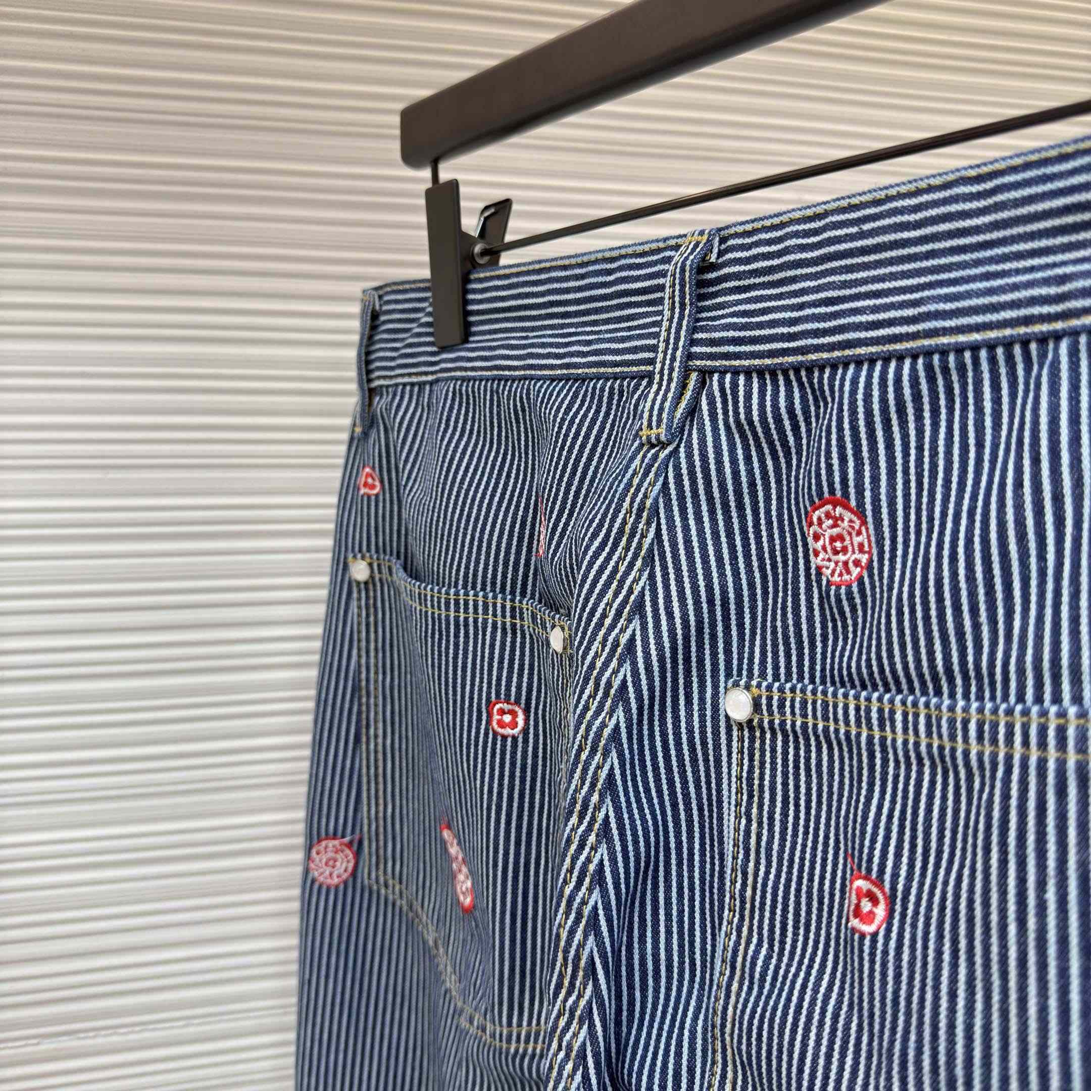 Louis Vuitton Embellished Striped Pants - DesignerGu