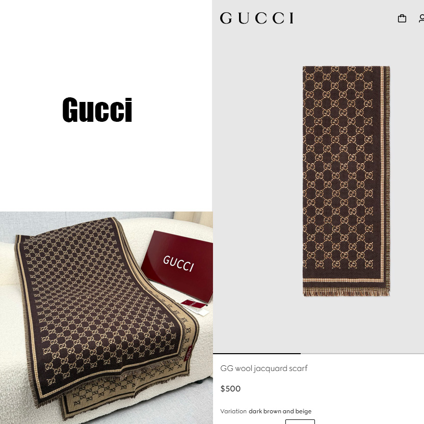 Gucci GG Wool Jacquard Scarf - DesignerGu