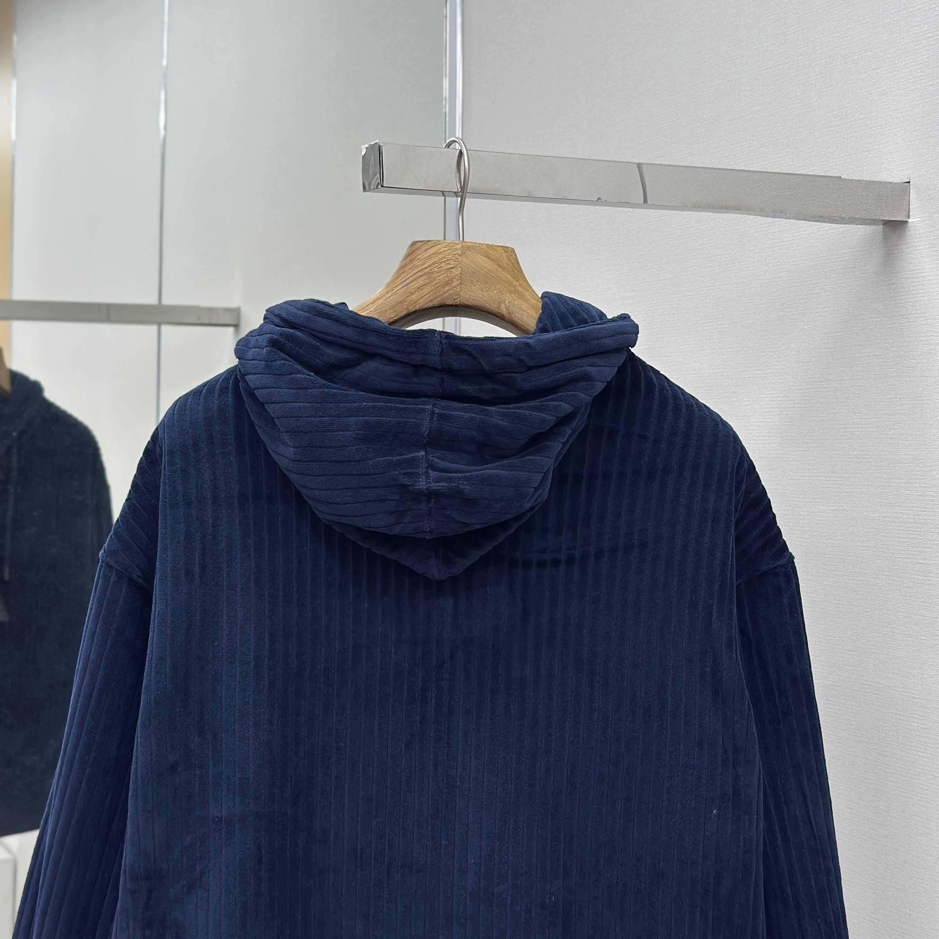 Fendi Blue Men Navy Blue Hooded Sweatshirt  - DesignerGu
