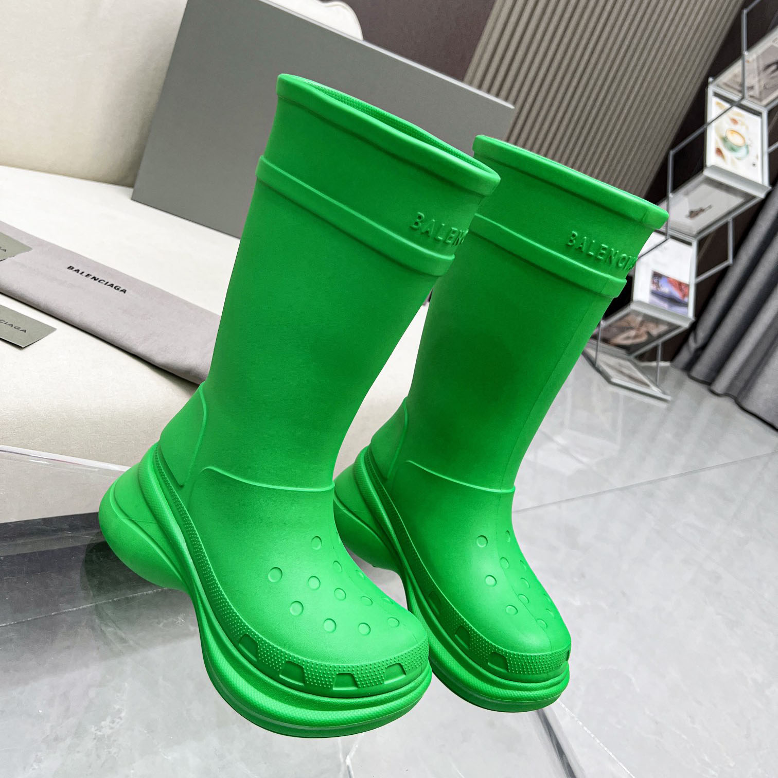 Balenciaga Crocs™ Boot In Rubber - DesignerGu