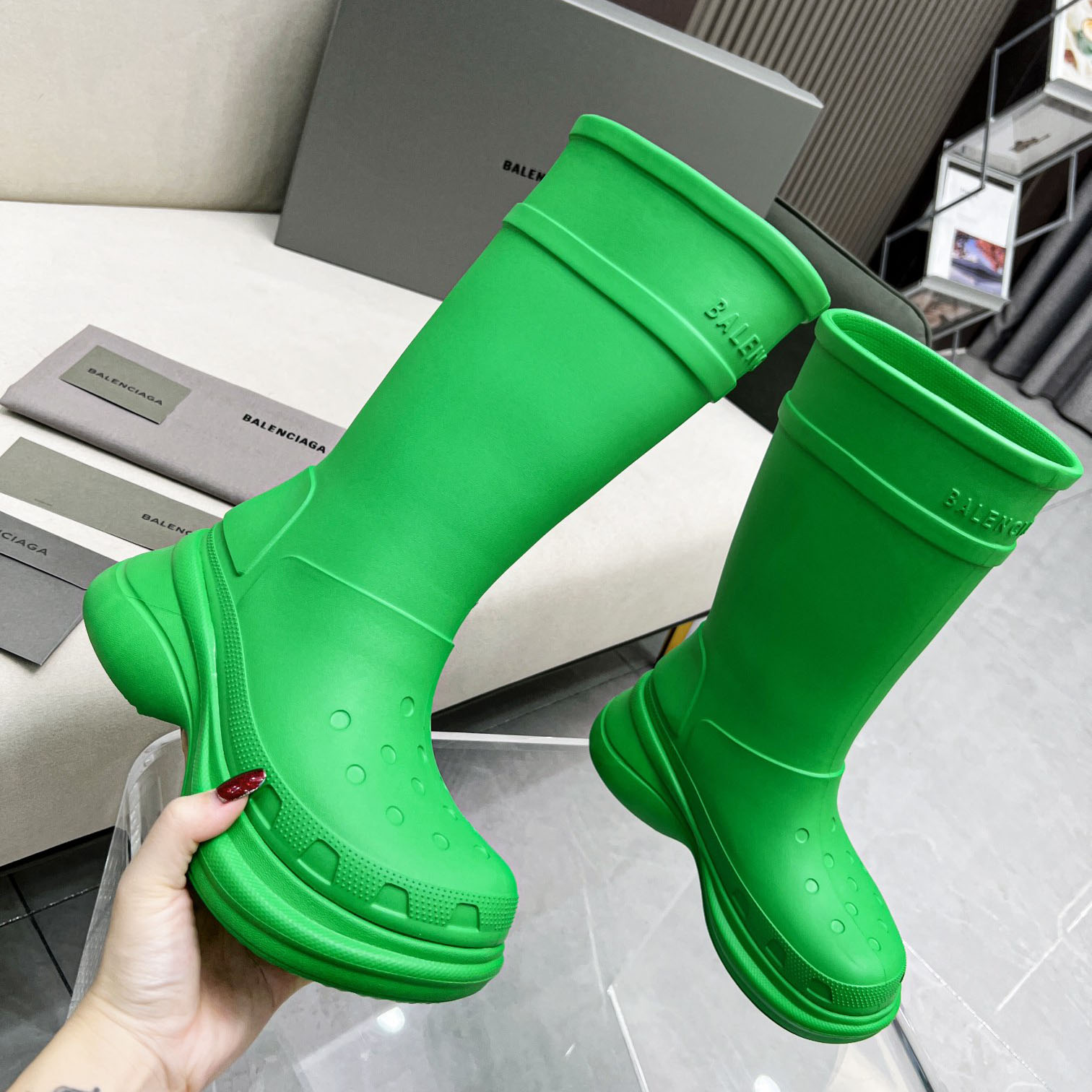 Balenciaga Crocs™ Boot In Rubber - DesignerGu