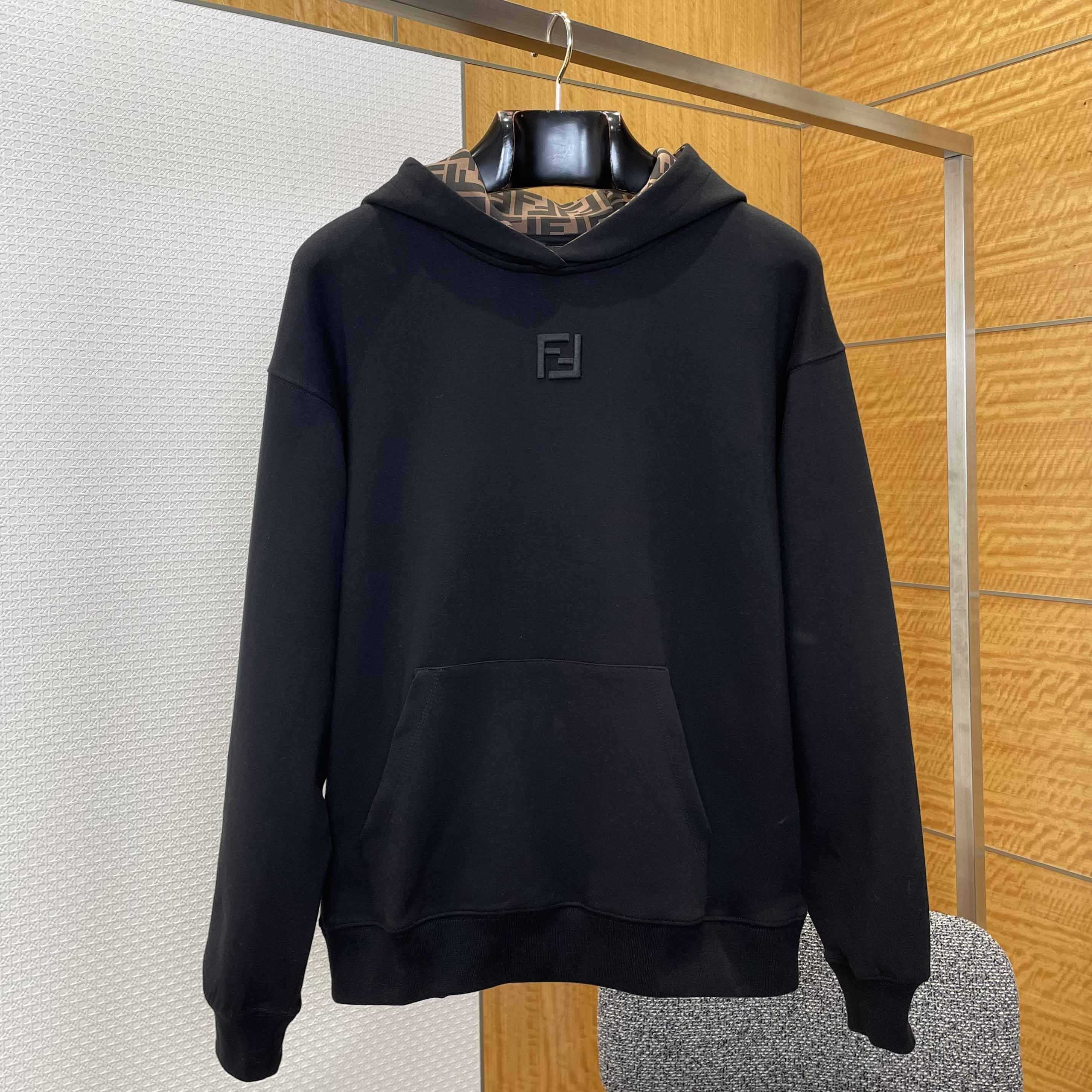 Fendi Black Cotton Sweatshirt - DesignerGu