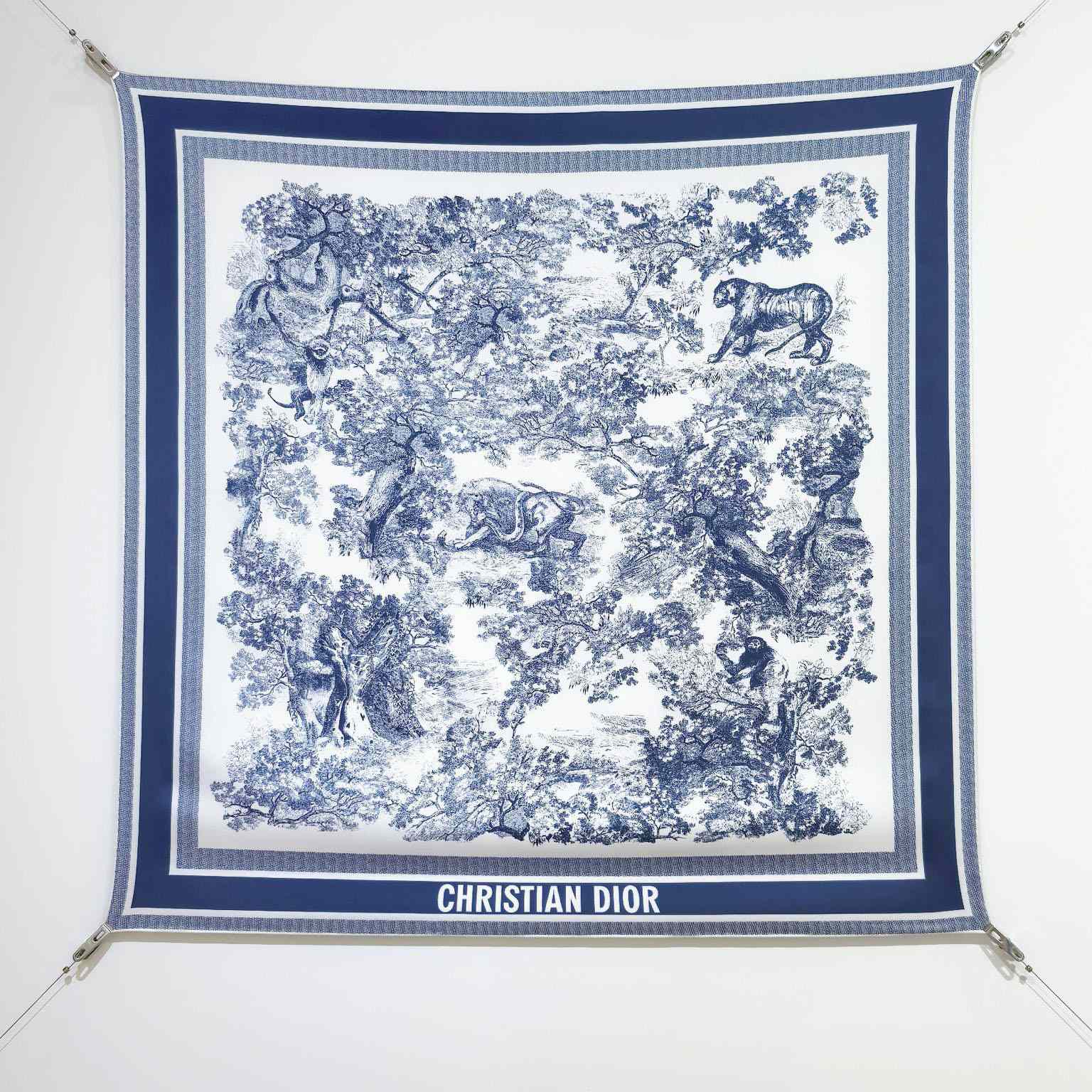 Dior Toile de Jouy Sauvage 90 Square Scarf  - DesignerGu
