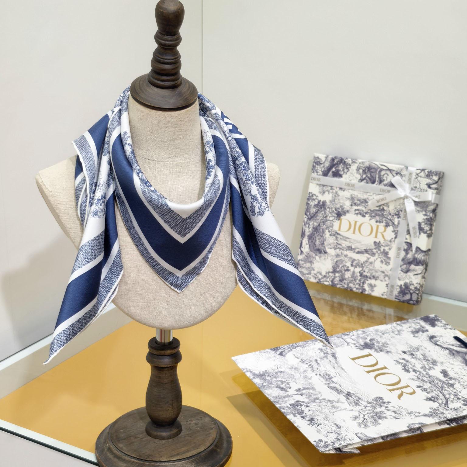 Dior Toile de Jouy Sauvage 90 Square Scarf  - DesignerGu