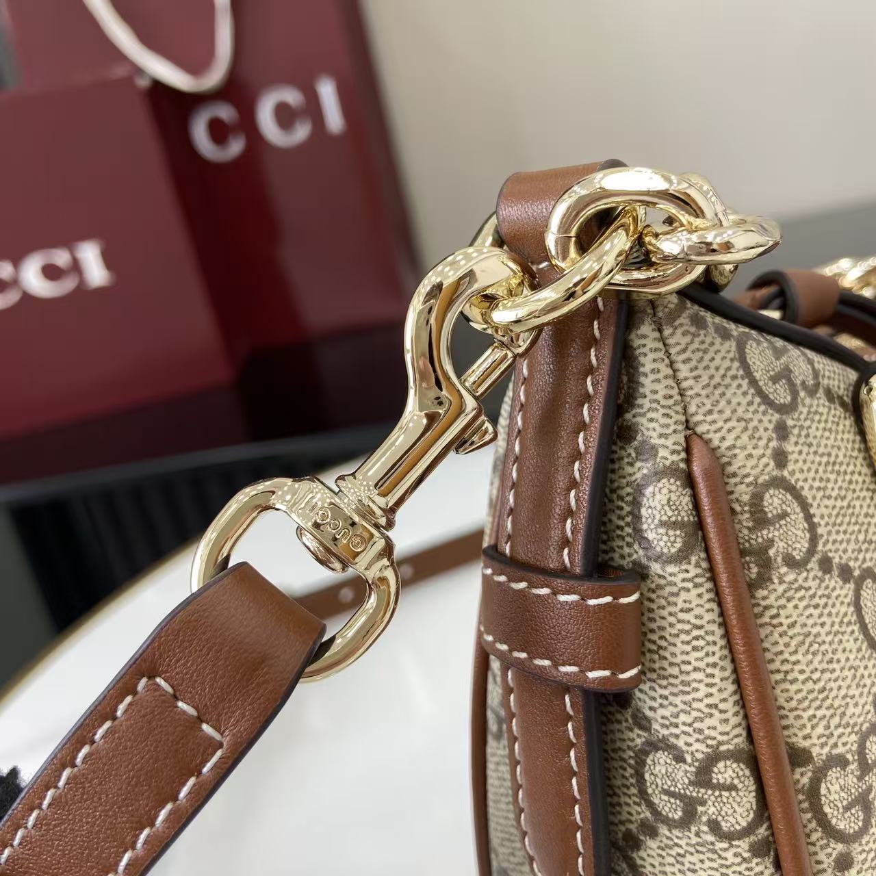 Gucci GG Emblem Small Shoulder Bag - DesignerGu