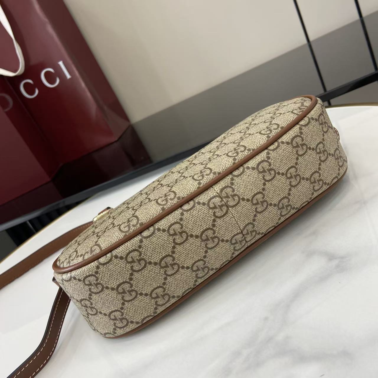 Gucci GG Emblem Small Shoulder Bag - DesignerGu