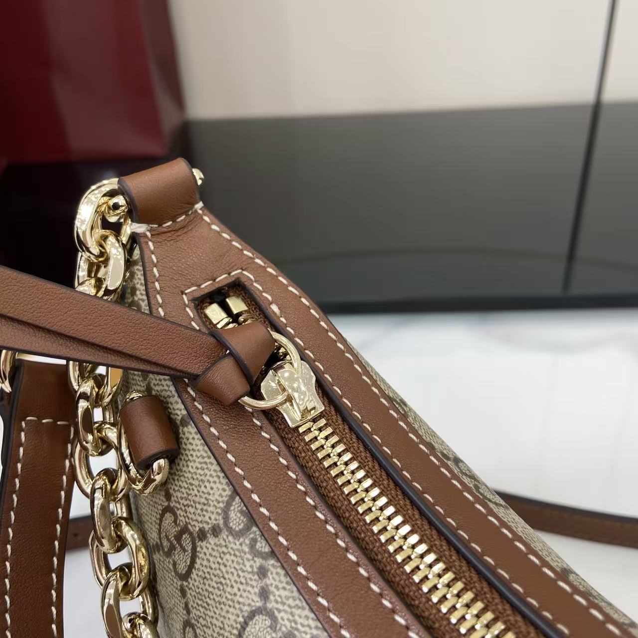 Gucci GG Emblem Small Shoulder Bag - DesignerGu