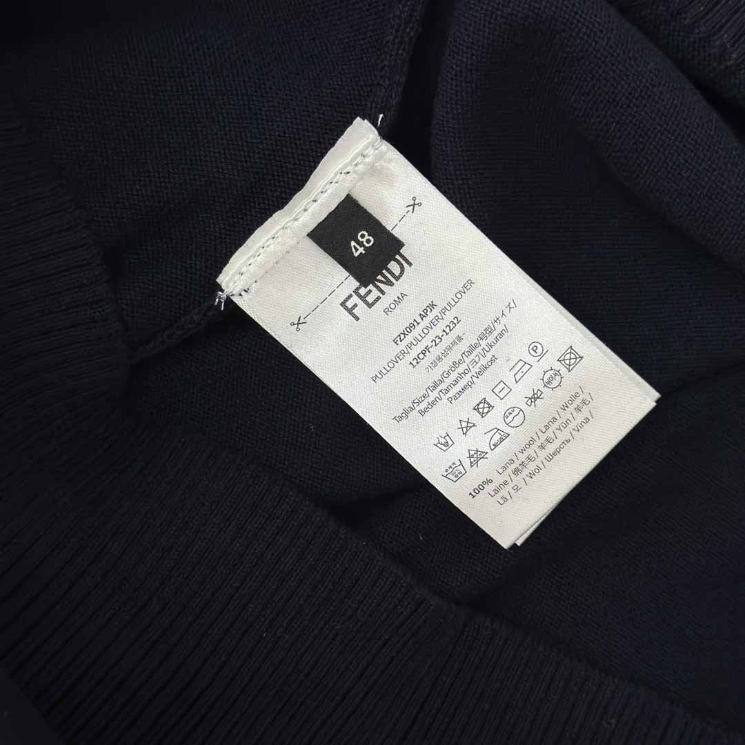 Fendi Navy Blue Wool Jumper - DesignerGu