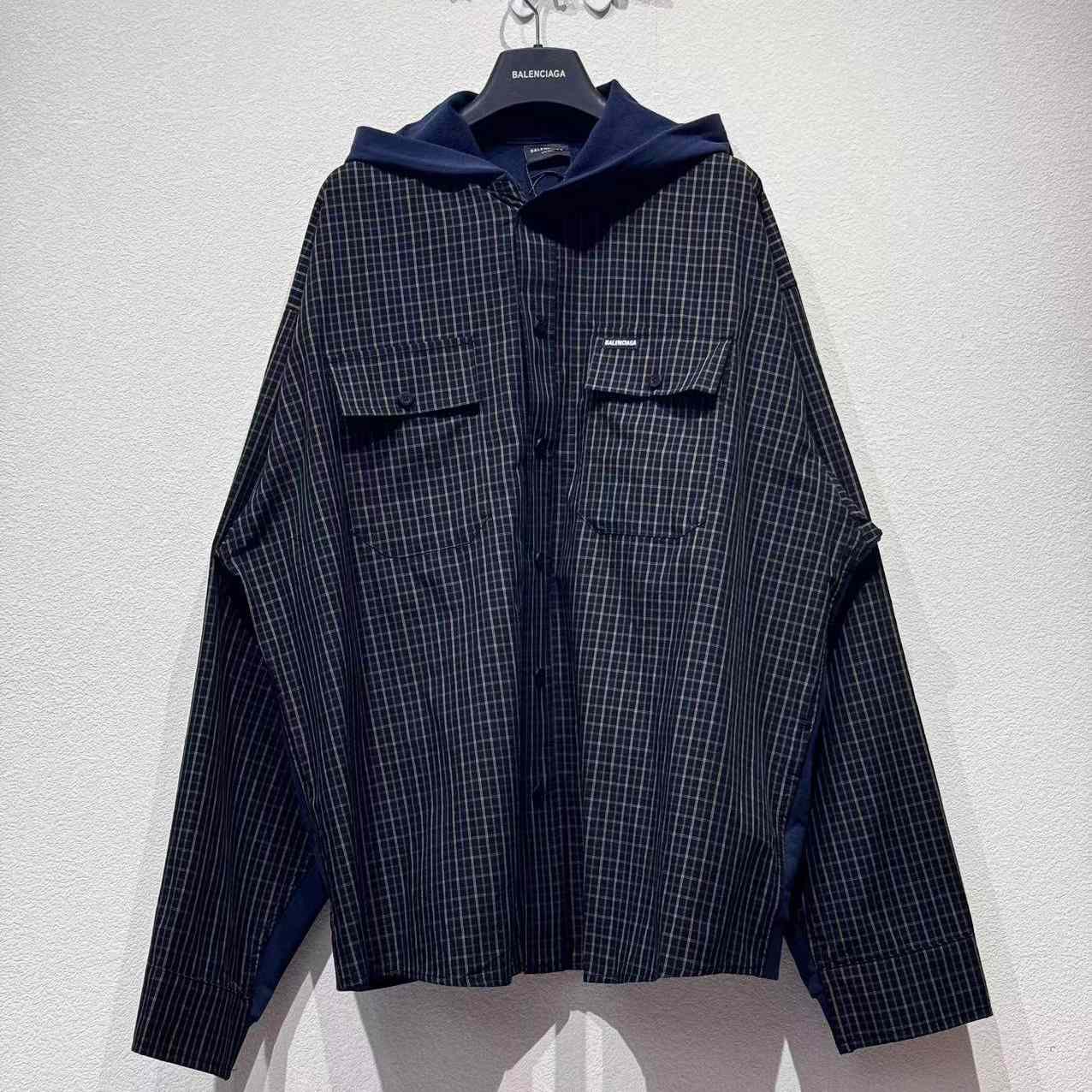 Balenciaga Cut Up Hooded Shirt - DesignerGu