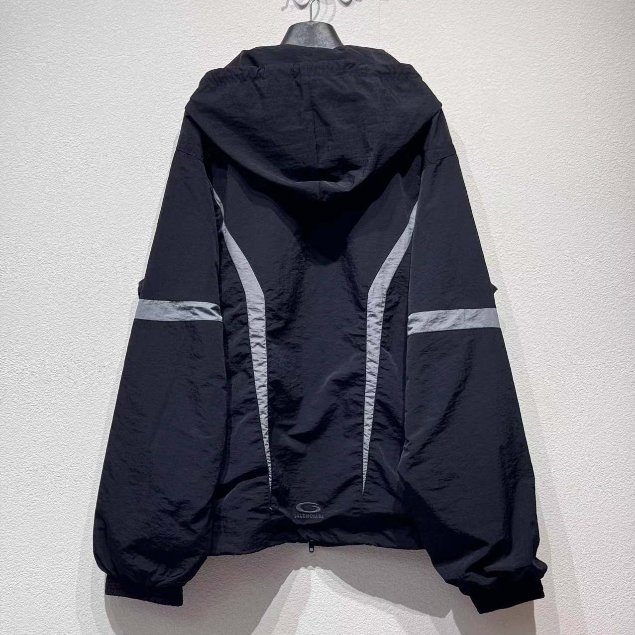 Balenciaga Loop Sports Icon Large Tracksuit Jacket 'Black/Elephant Grey' - DesignerGu