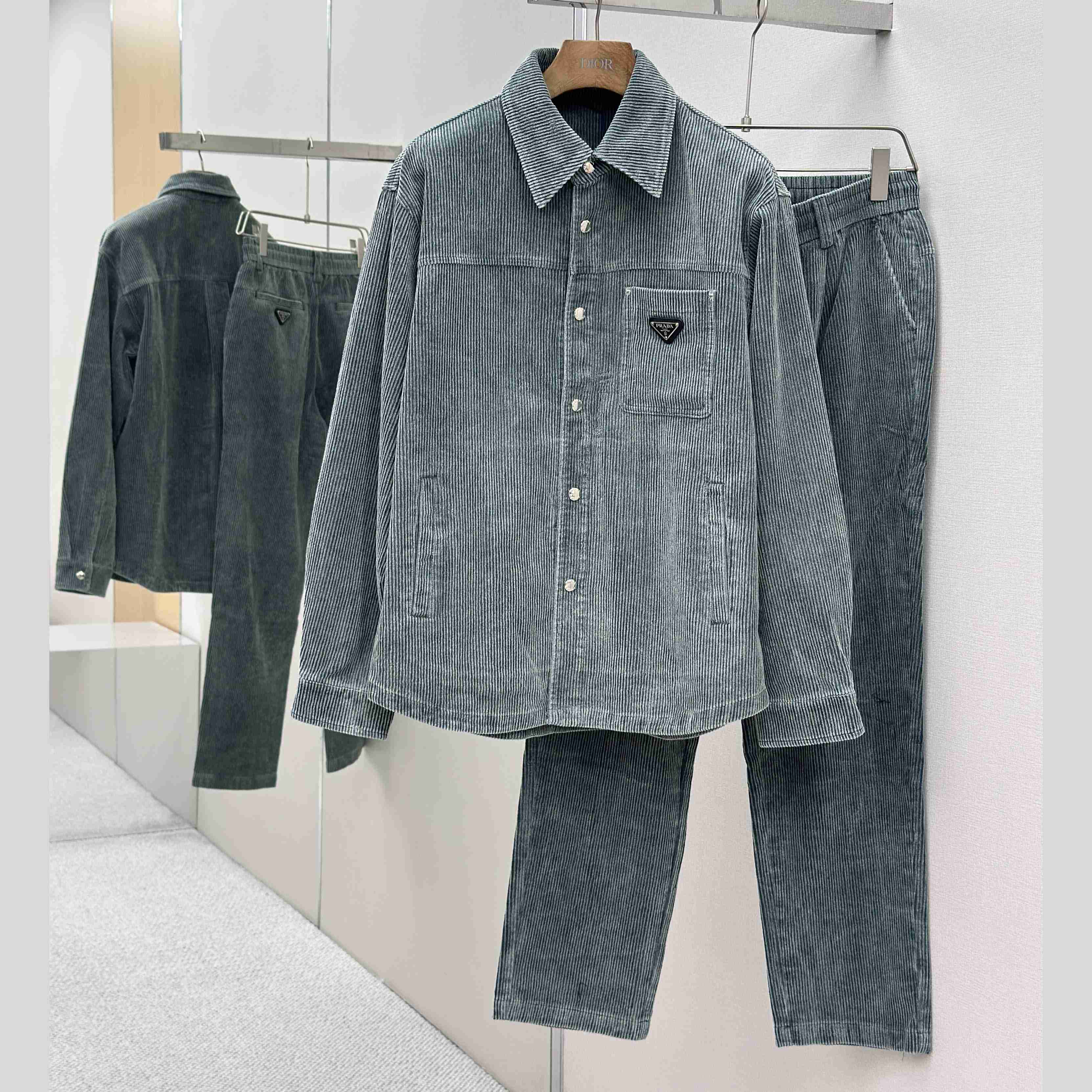 Prada Stretch Cotton Shirt And Pants - DesignerGu