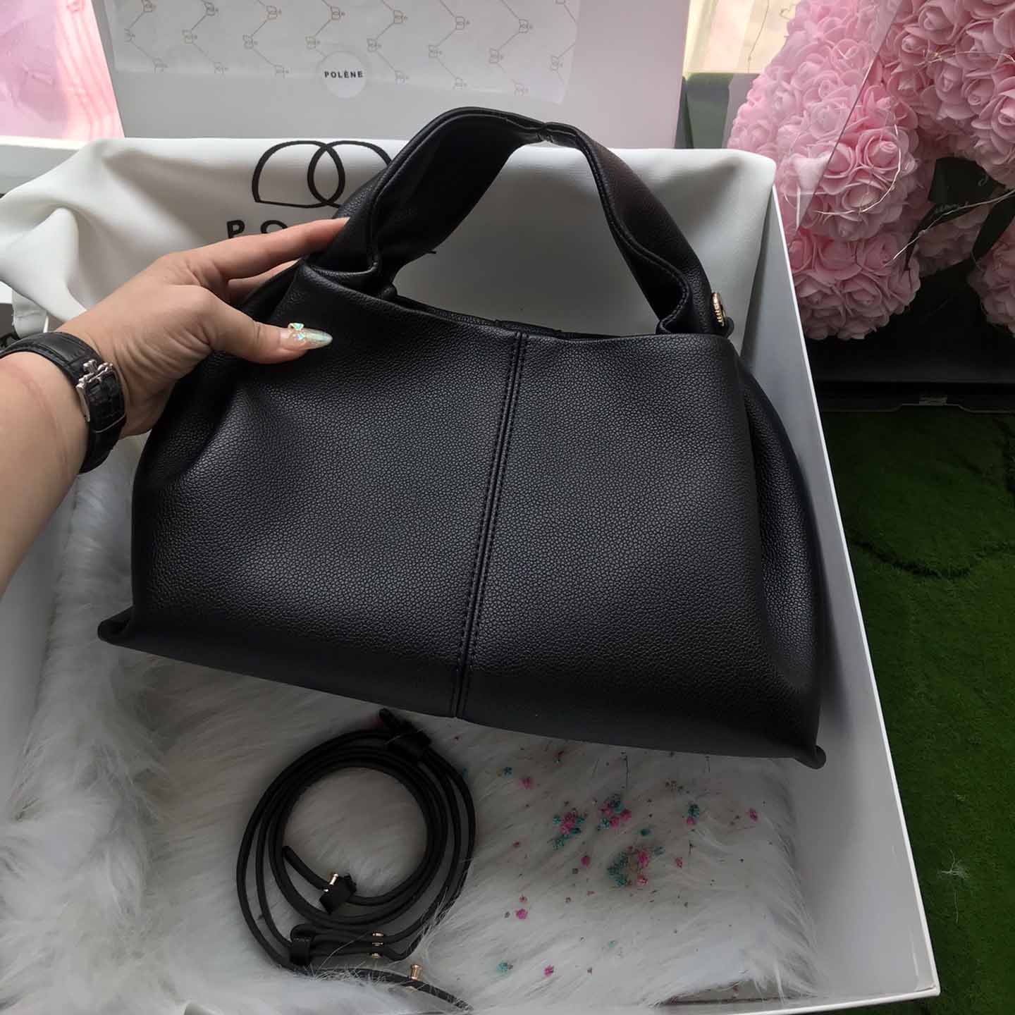 Polène Black Bag  32*16*19cm - DesignerGu