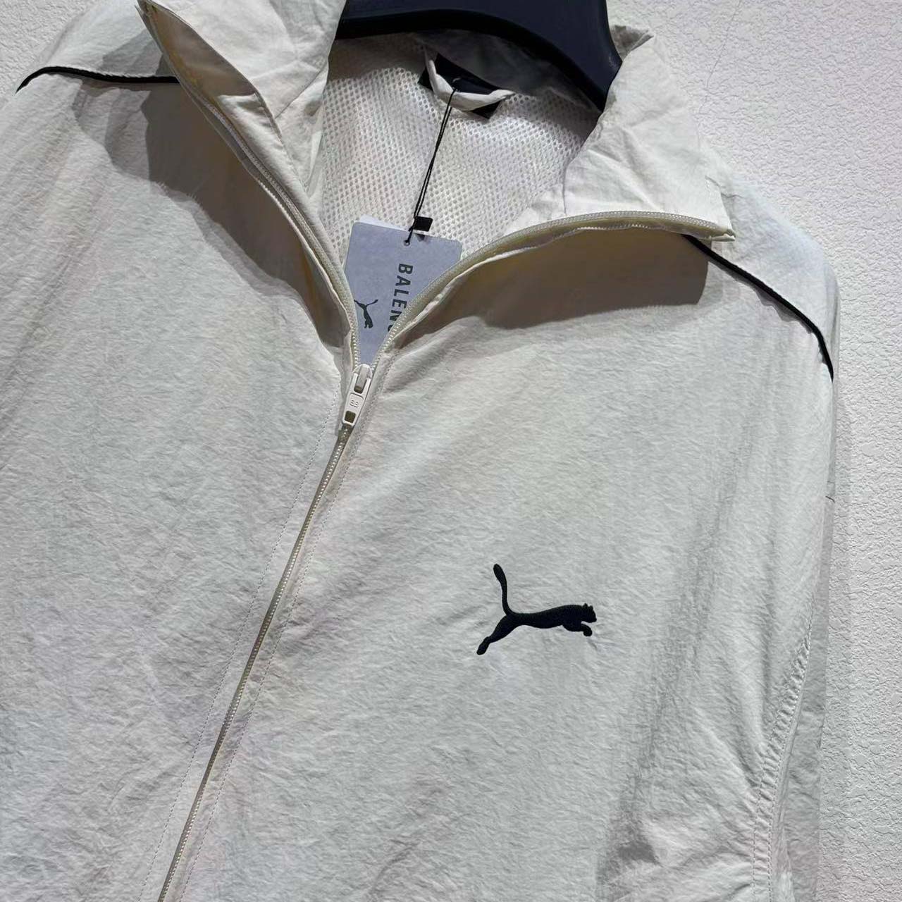 Balenciaga I PUMA Tracksuit Jacket In Cream Technical Fabric - DesignerGu