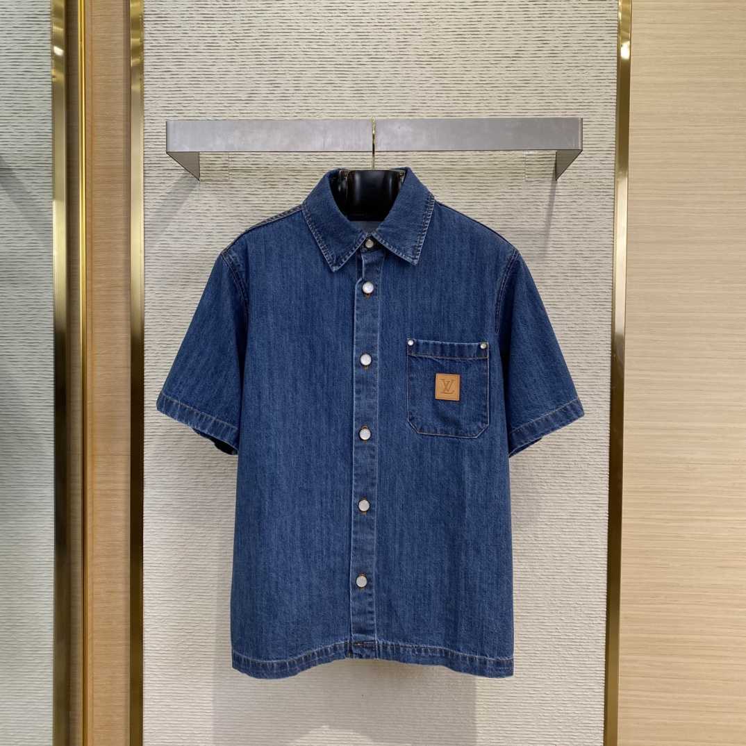 Louis Vuitton Signature Denim Short-Sleeved Shirt - DesignerGu